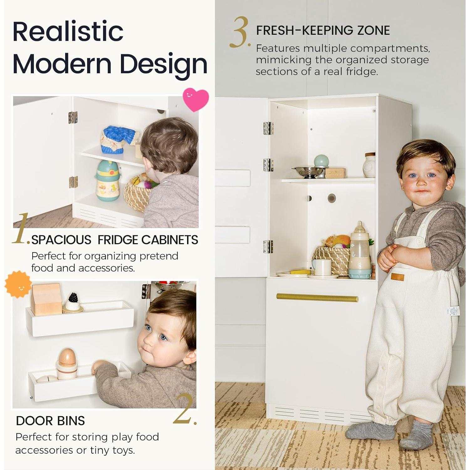 Frigorífico de Juguete de Madera Tiny Land 101.5 cm Seguro