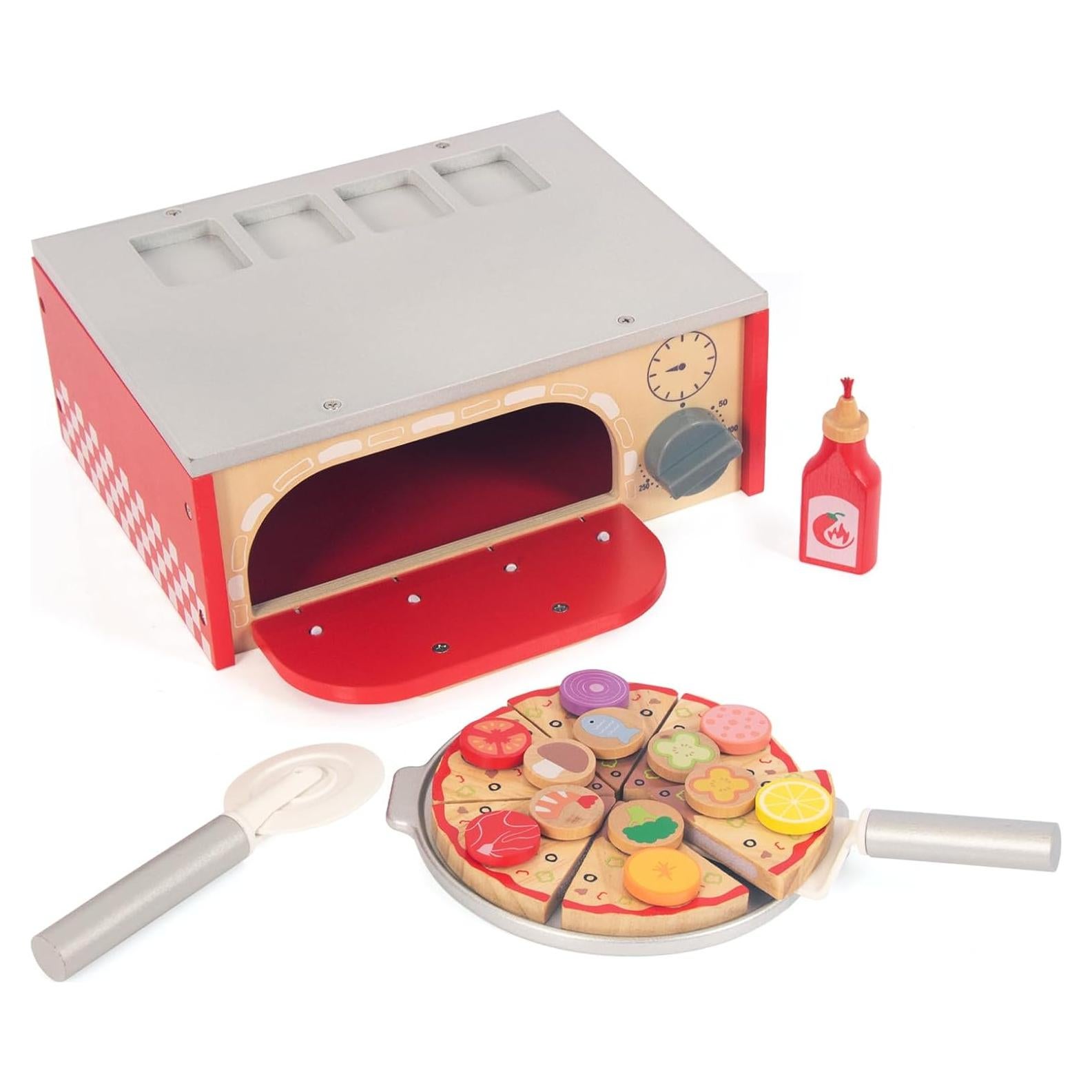Juguete de Pizza de Madera WOODENFUN con Horno Interactivo