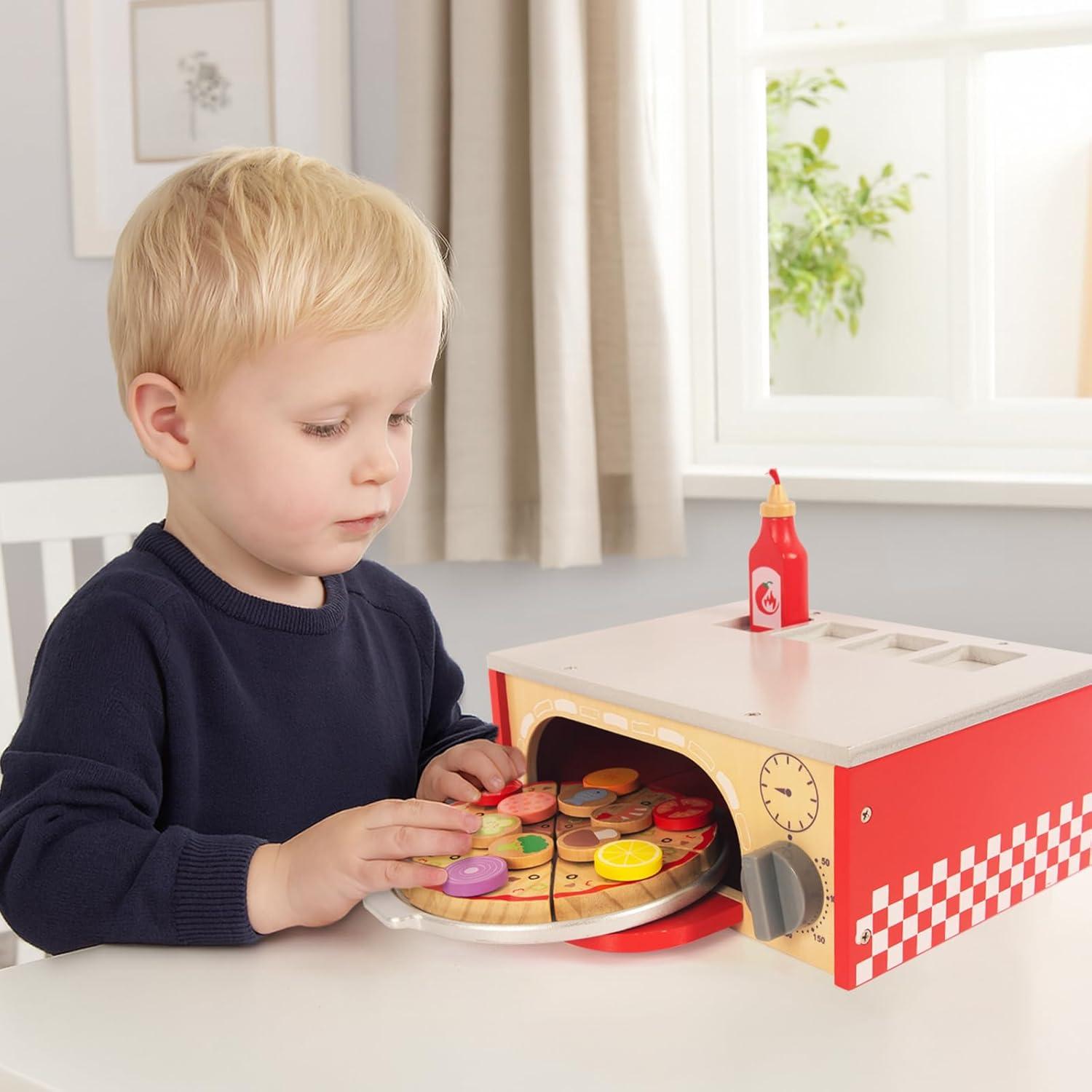 Juguete de Pizza de Madera WOODENFUN con Horno Interactivo