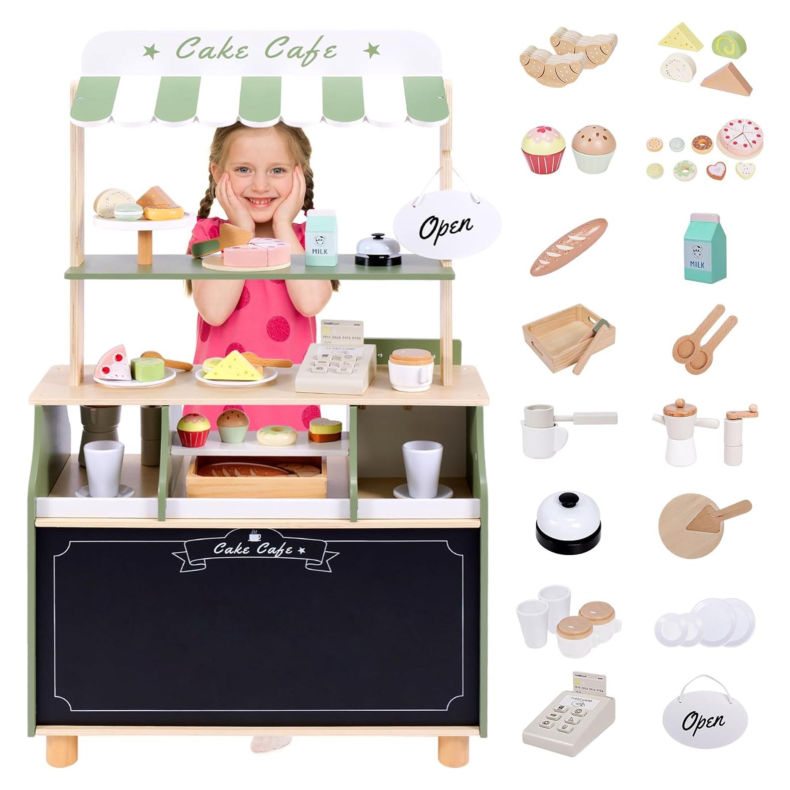 Juego de Café de Madera Joylike 37 Piezas para Niños 3+