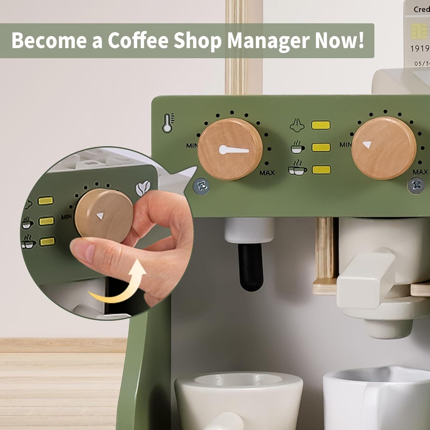 Juego de Café de Madera Joylike 37 Piezas para Niños 3+