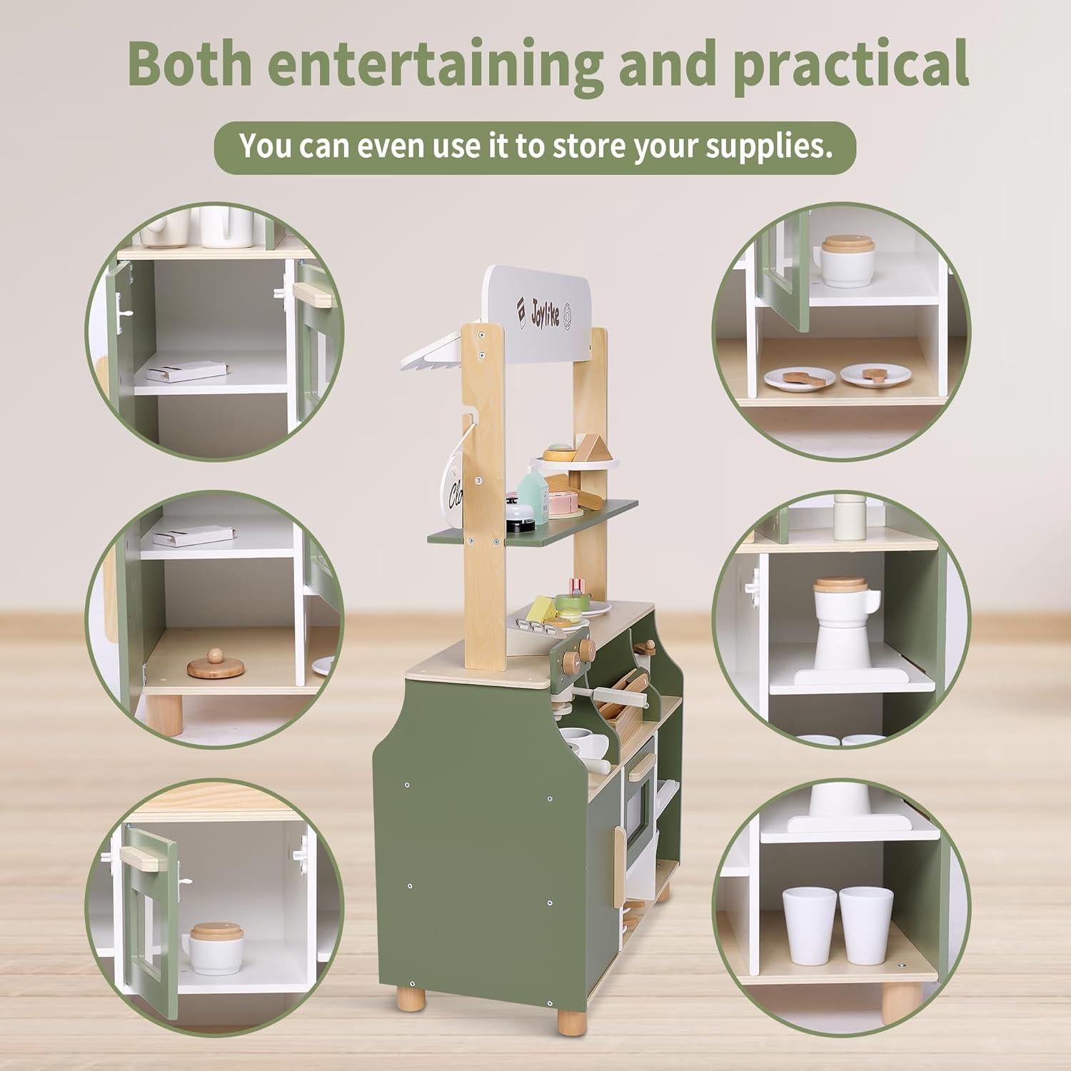 Juego de Café de Madera Joylike 37 Piezas para Niños 3+