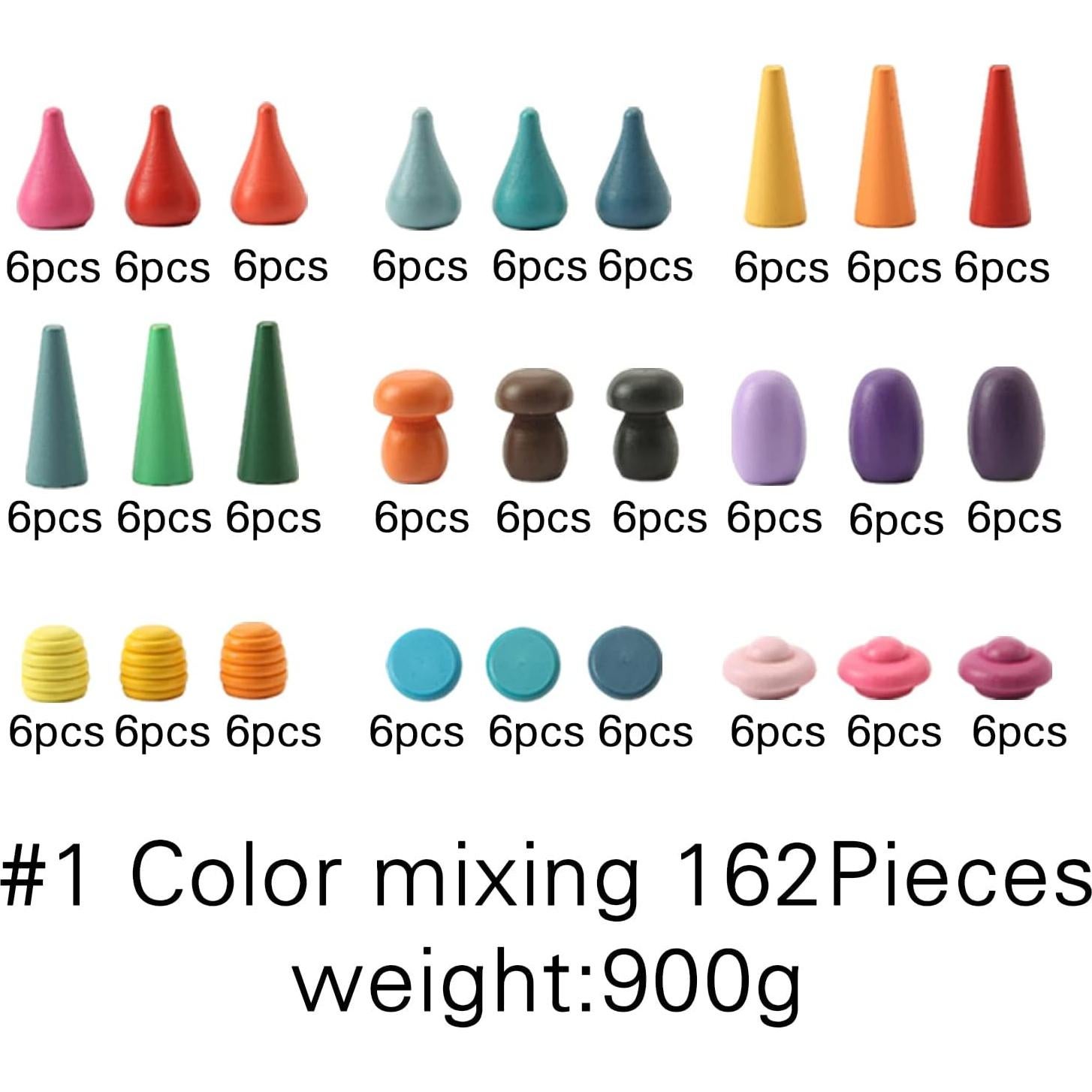 Juguetes de Apilamiento Montessori OESSUF 162 Piezas Madera