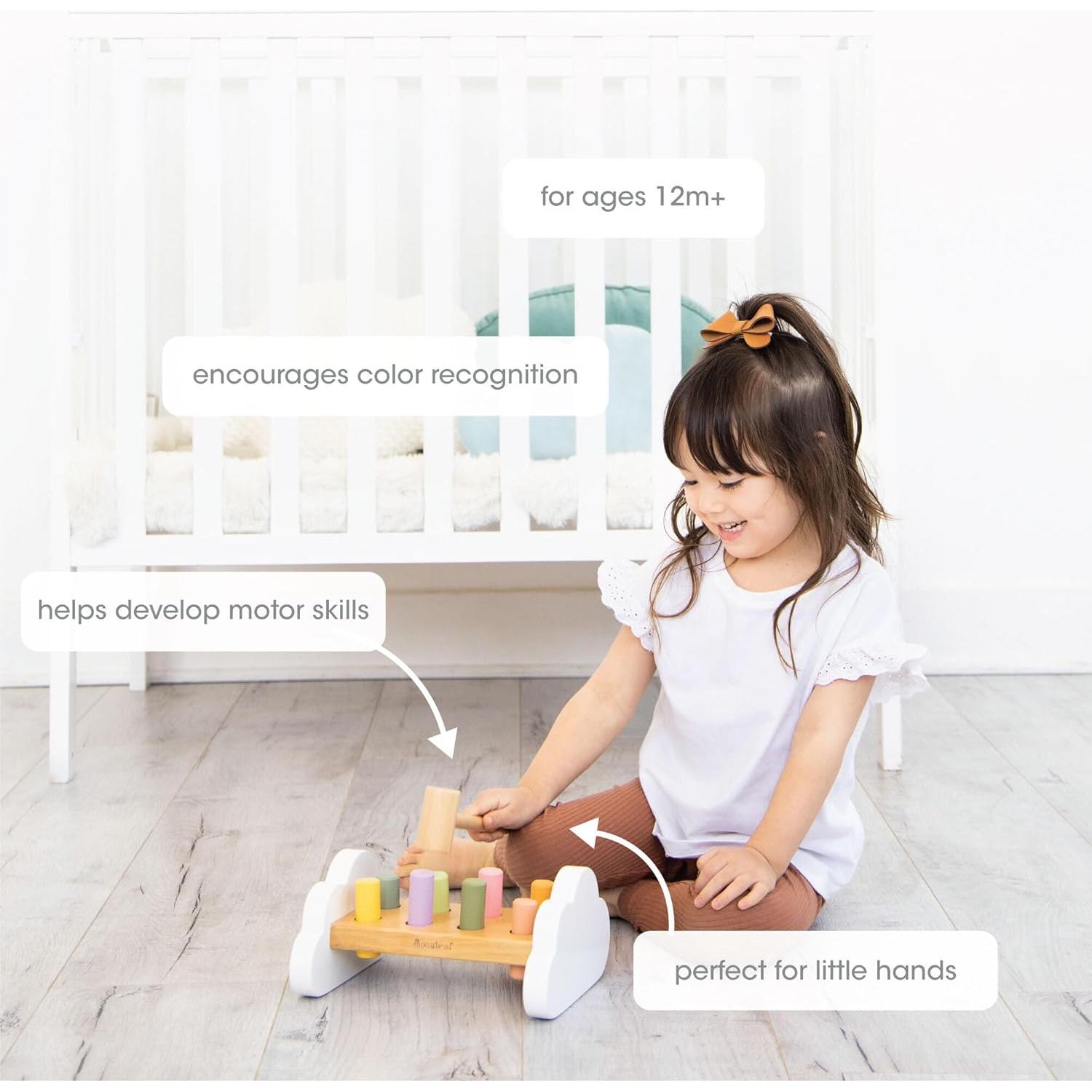 Banco de Martillo Montessori Pearhead - Juguete de Madera 12m+