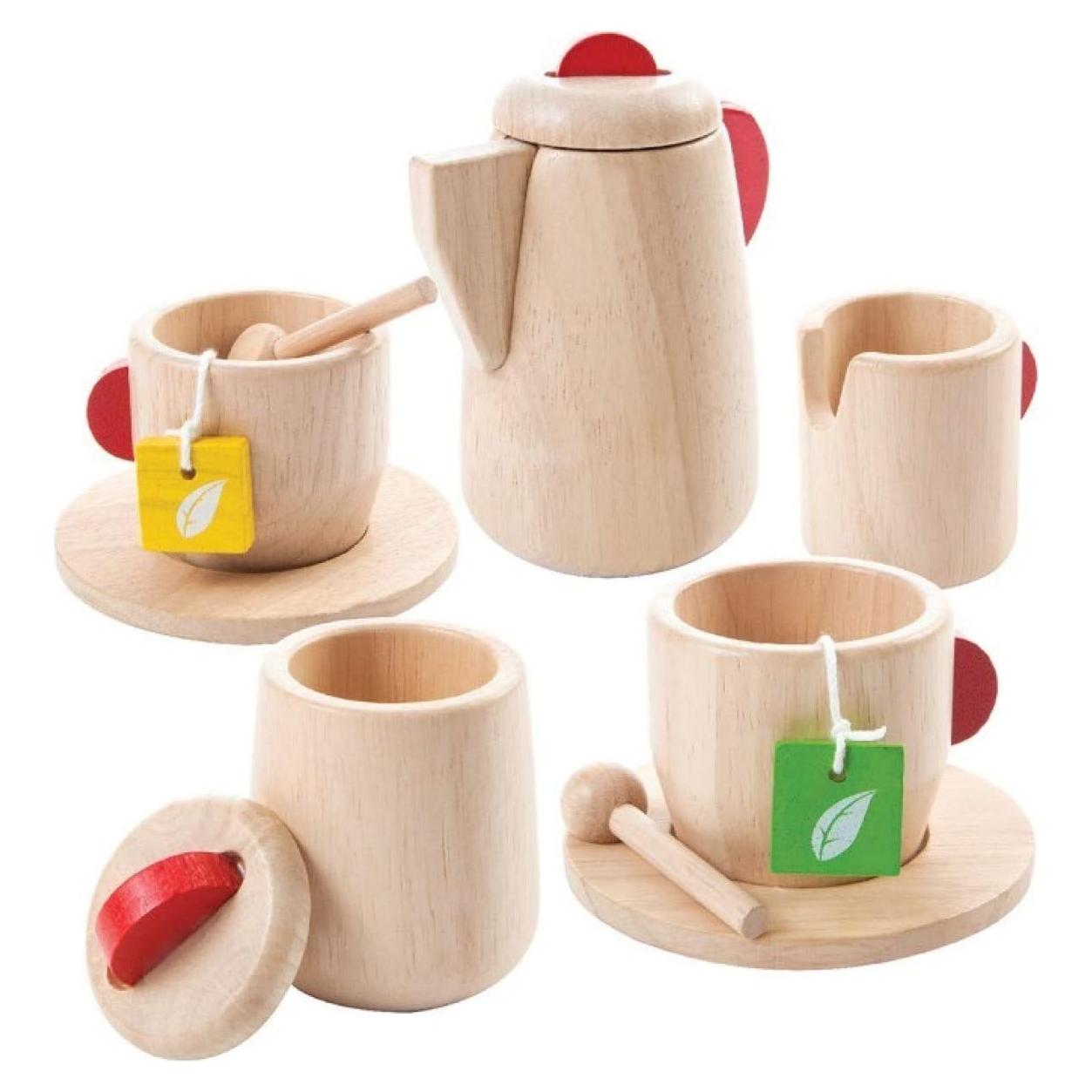 Juego de Té de Madera PlanToys Ecológico para Niños