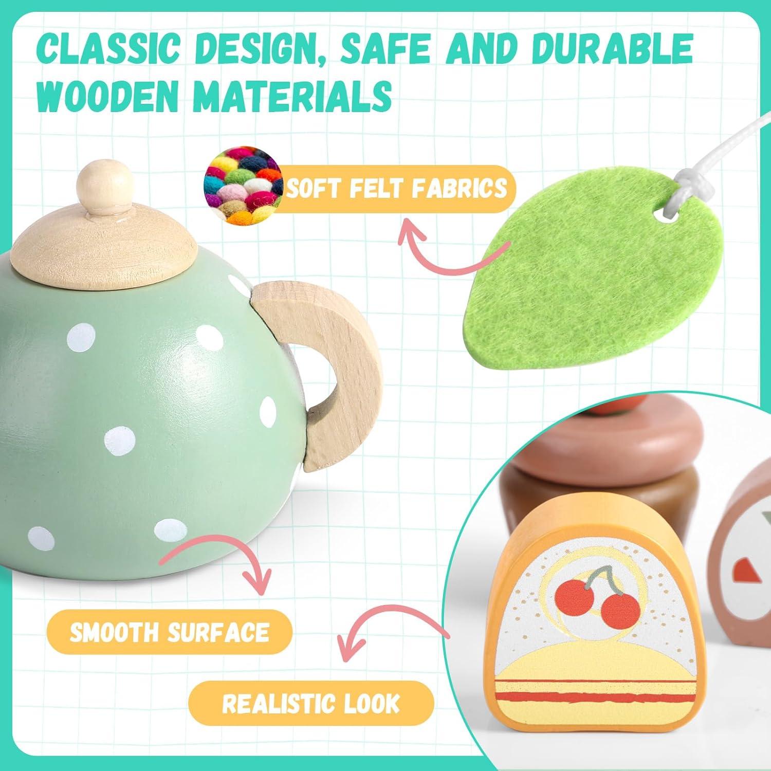 Juego de Té de Madera GAGAKU 26 Piezas para Niños