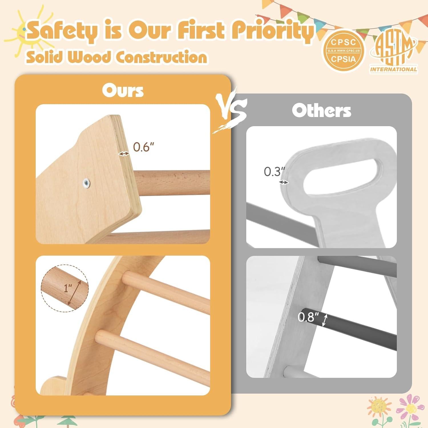 Escalador de Arco de Madera Costzon 6 en 1 con Cojín