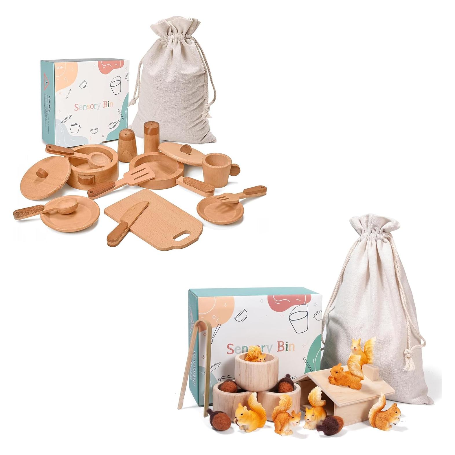 Caja Sensorial Montessori de Madera para Niños 36 meses+