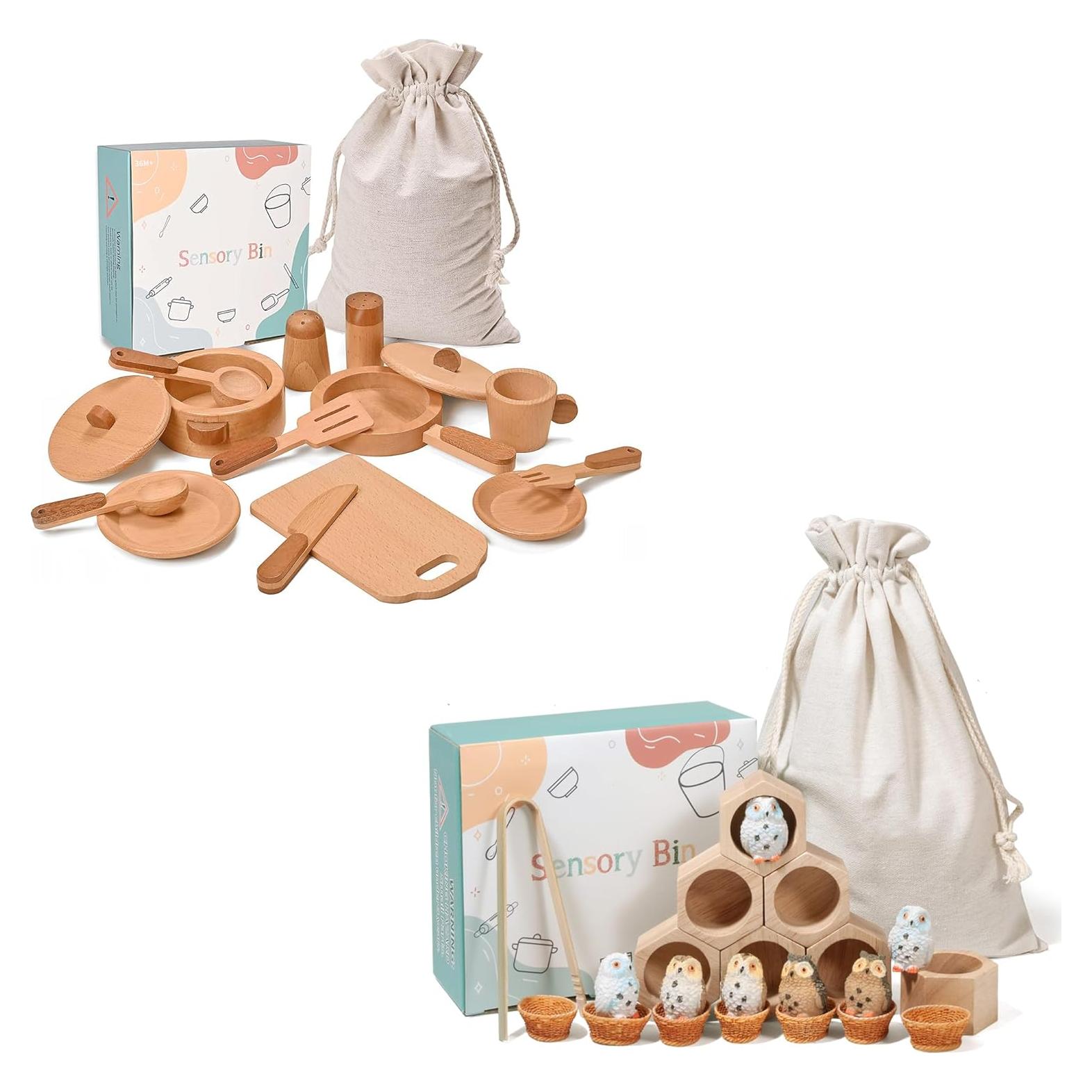 Caja Sensorial Montessori para Niños - Juguetes de Madera Educativos
