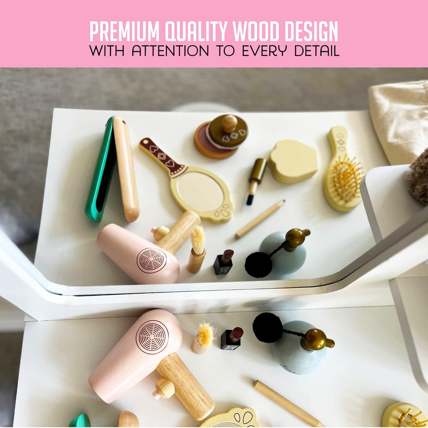 Juego de Maquillaje Montessori Mama - Set de Madera 12 Piezas