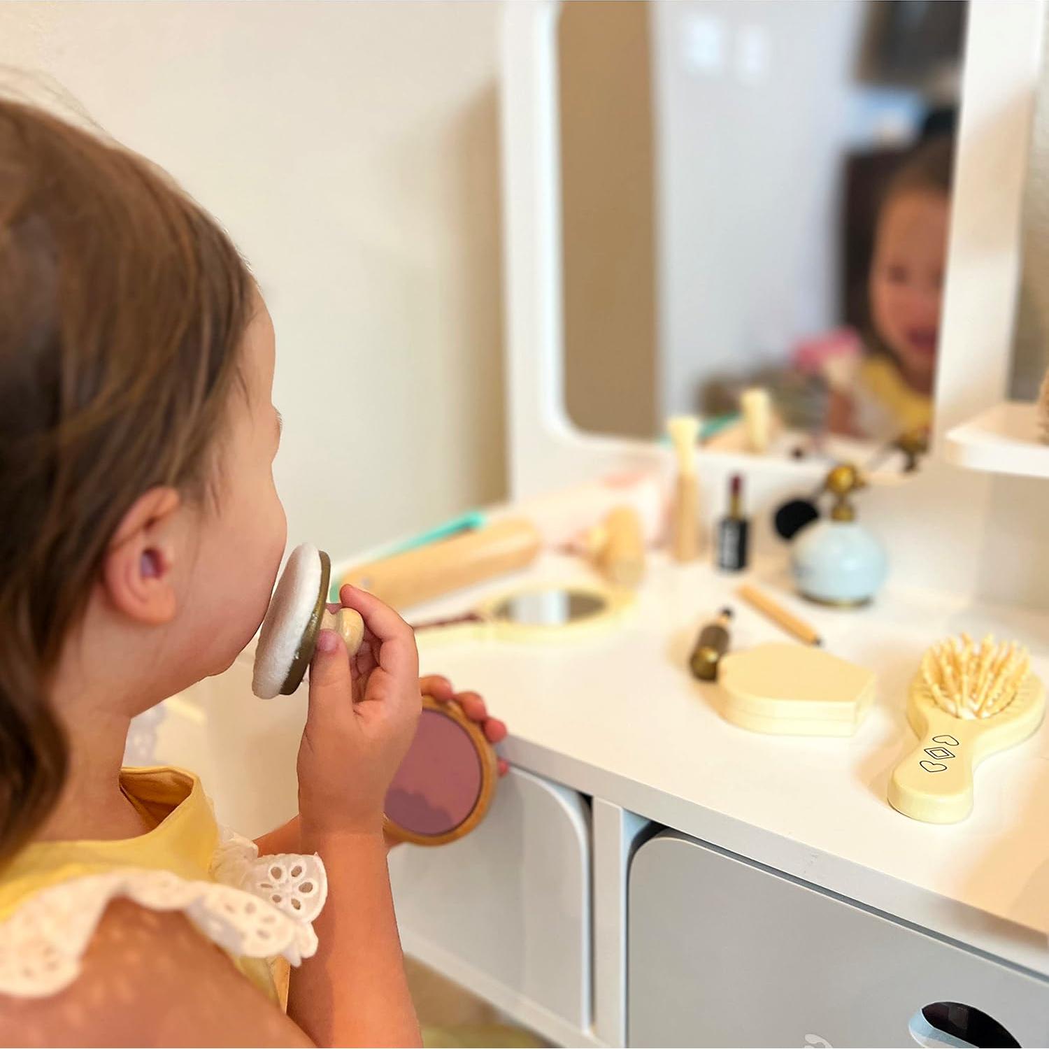 Juego de Maquillaje Montessori Mama - Set de Madera 12 Piezas