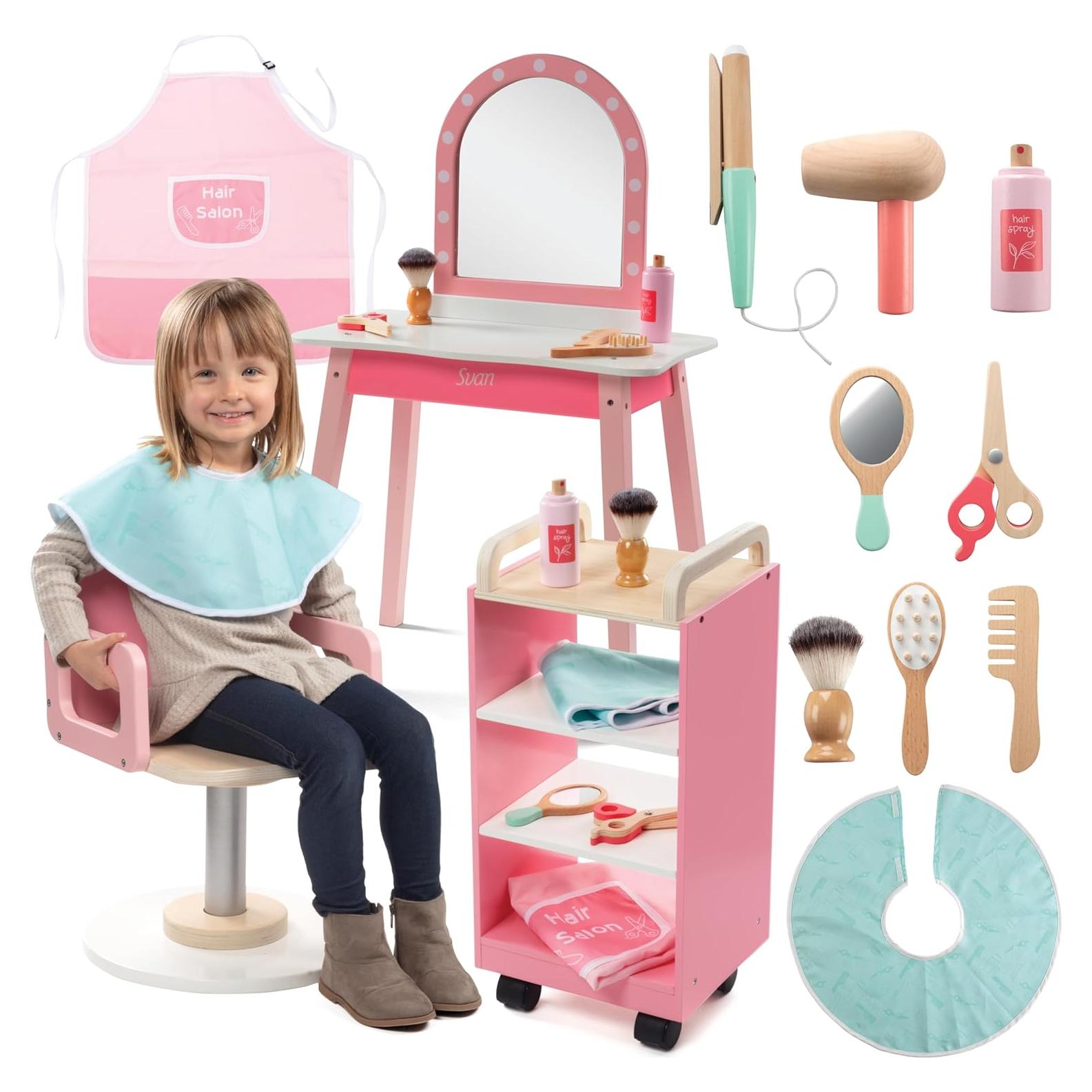 Juego de Peluquería de Madera Svan con Espejo y Silla