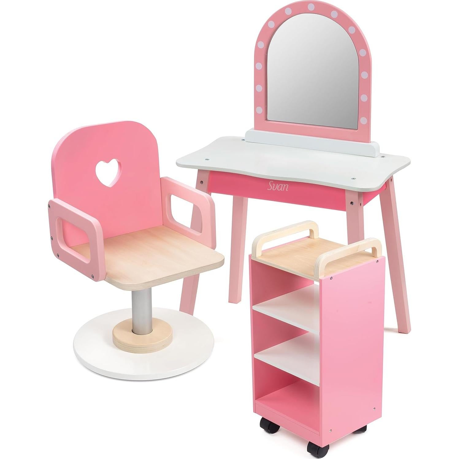 Juego de Peluquería de Madera Svan con Espejo y Silla