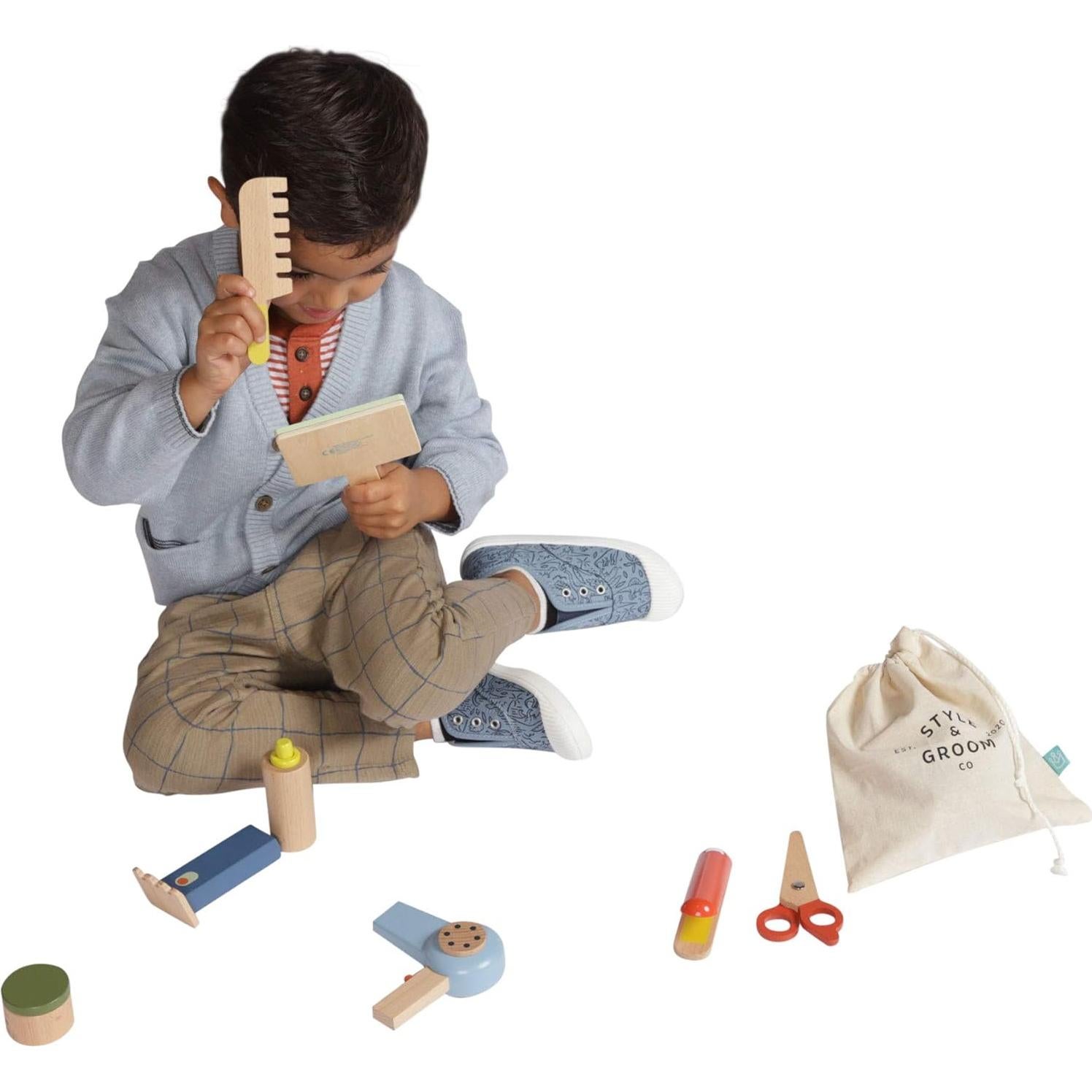 Kit de Juego de Estilo y Aseo de Madera Manhattan Toy 9 Piezas