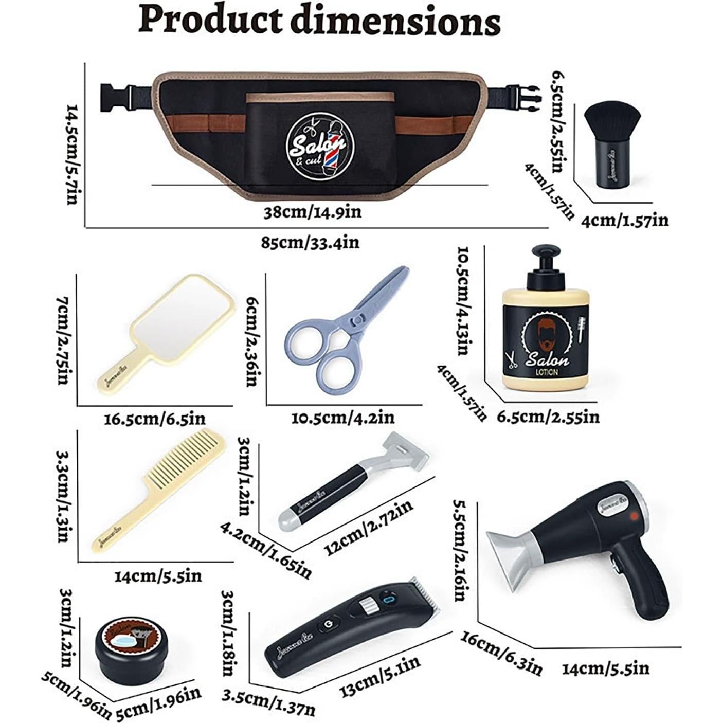 Set de Juguete de Barbería Wilbvnit para Niños 3+ Años