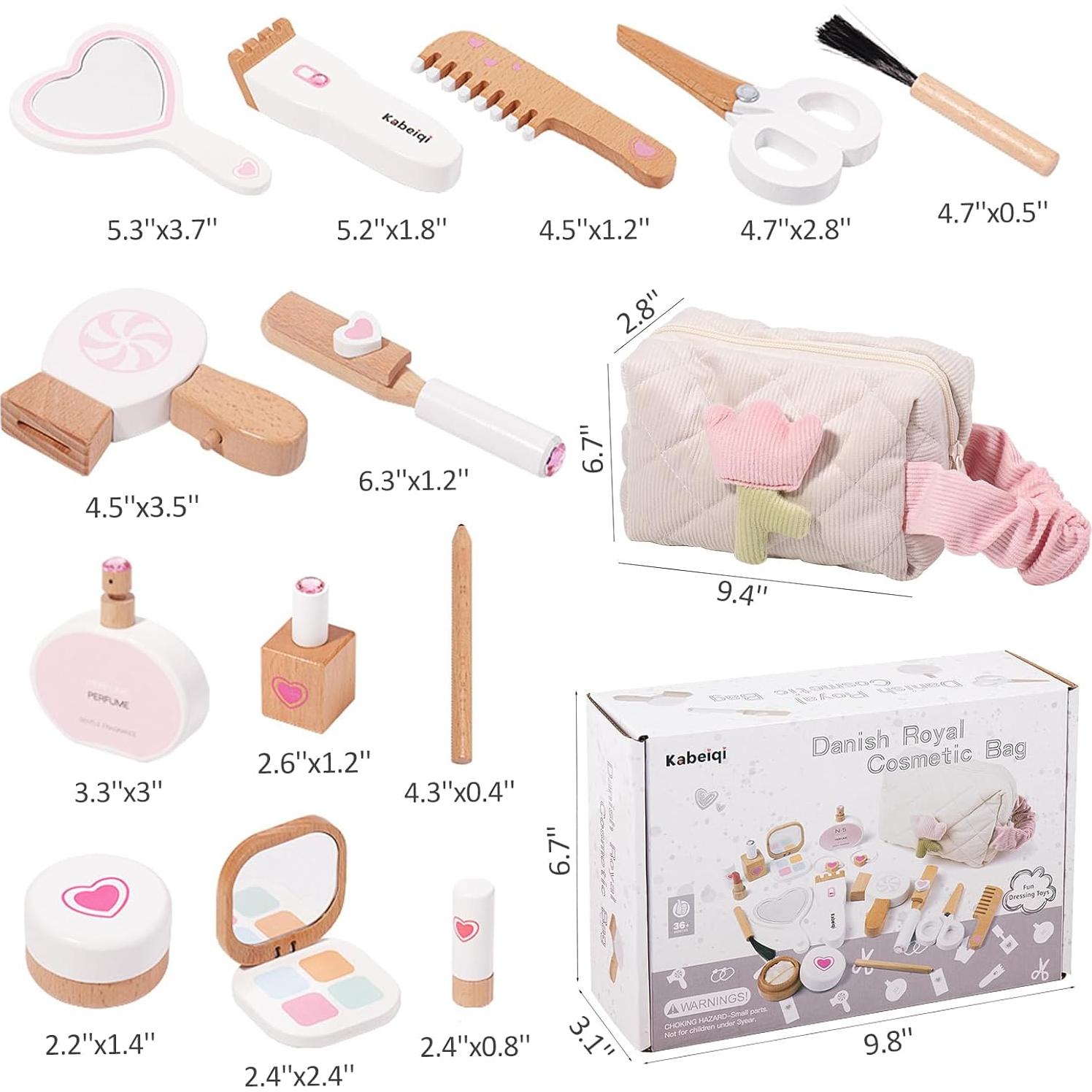 Juego de Maquillaje de Madera Gserin 16 Piezas para Niños