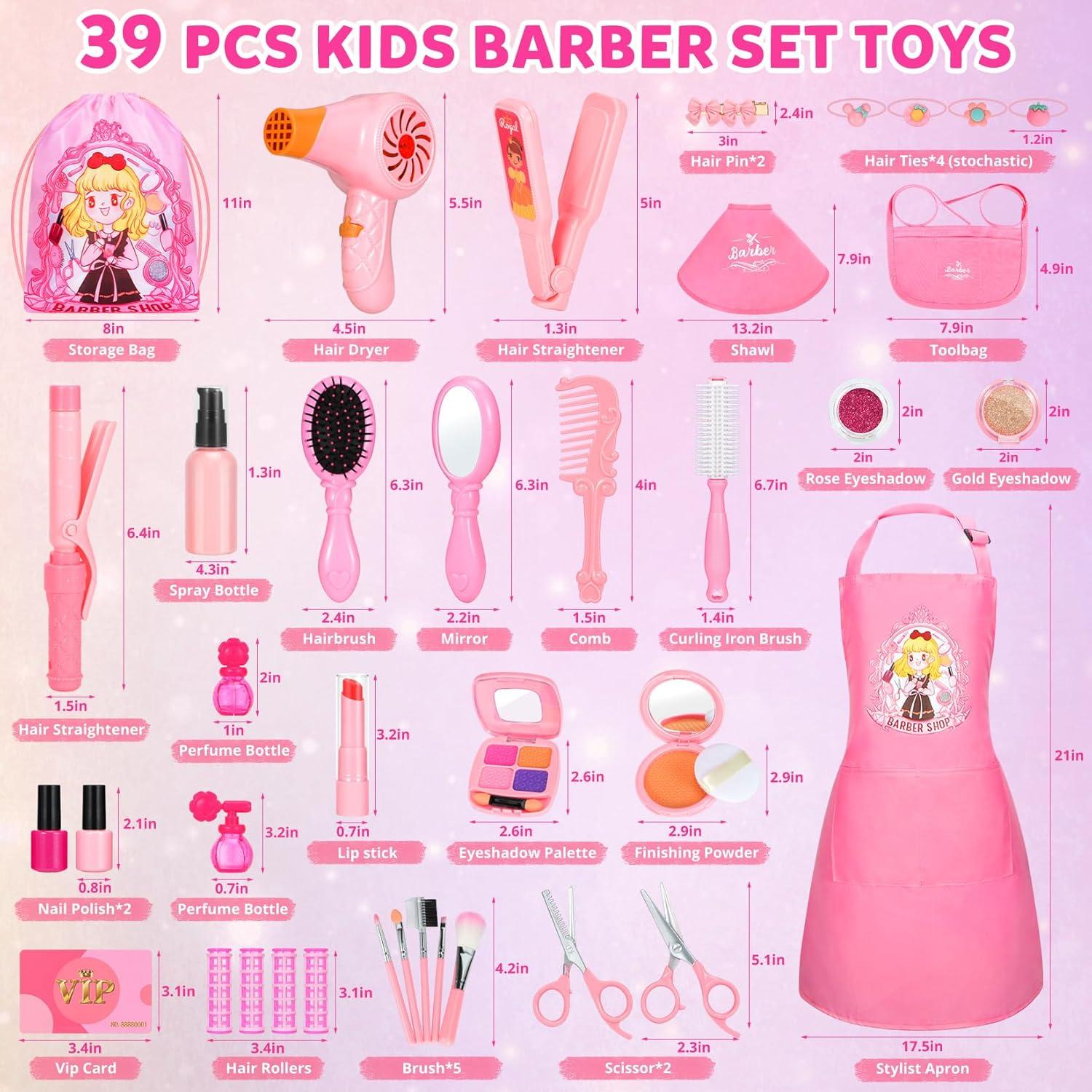 Set de Juguetes de Salón de Belleza Hapgo 39 Piezas para Niñas