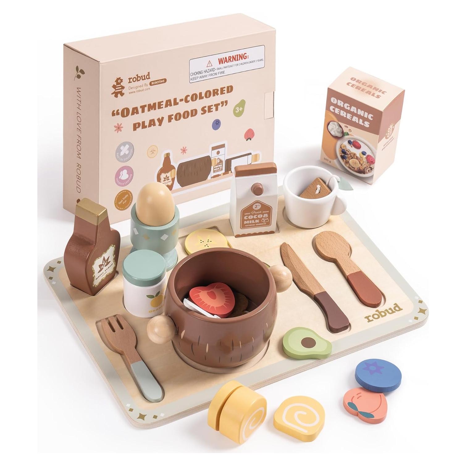 Juego de Comida de Madera ROBUD 31 Piezas para Niños