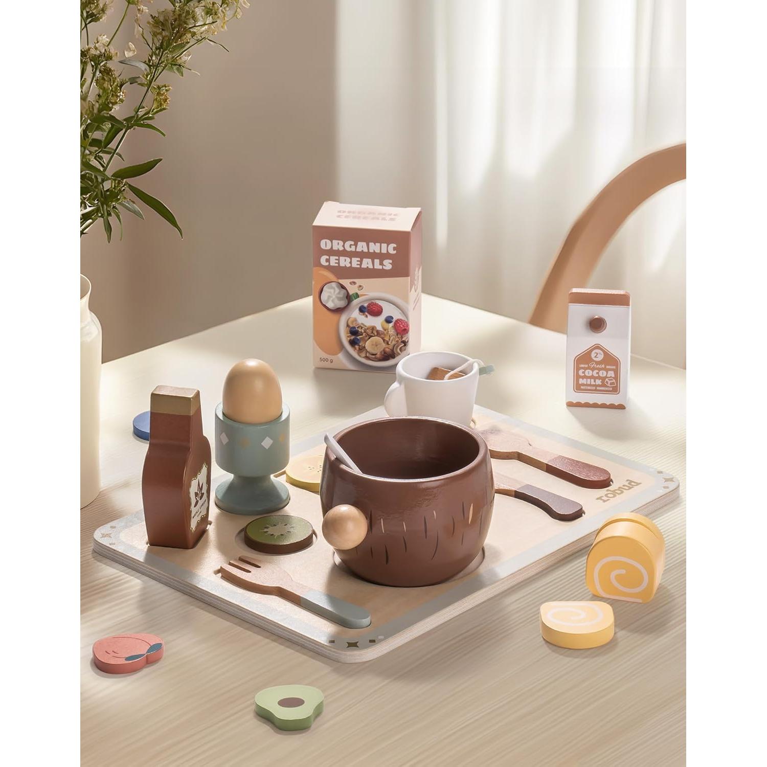 Juego de Comida de Madera ROBUD 31 Piezas para Niños