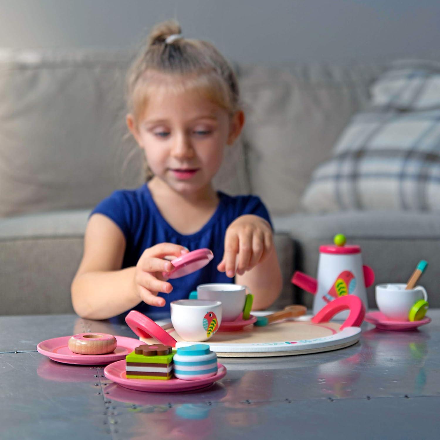 Juego de Té de Madera Fat Brain Toys con Accesorios 3+