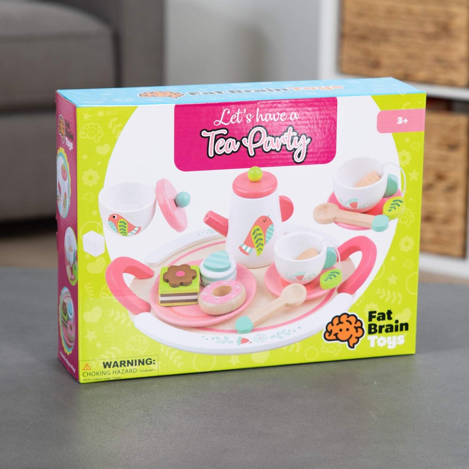 Juego de Té de Madera Fat Brain Toys con Accesorios 3+