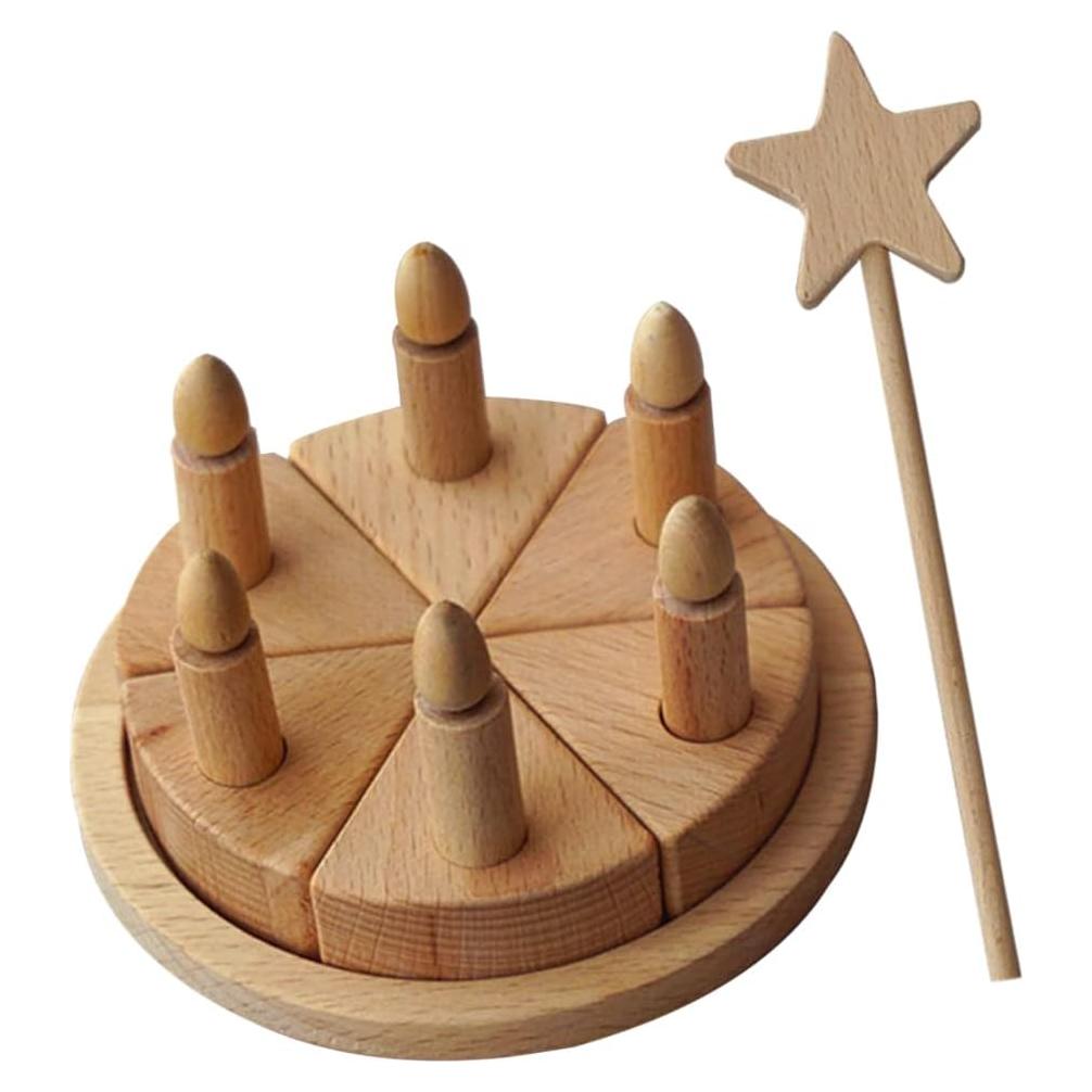 Juego de Pastel de Cumpleaños de Madera Beavorty - 11.27 cm