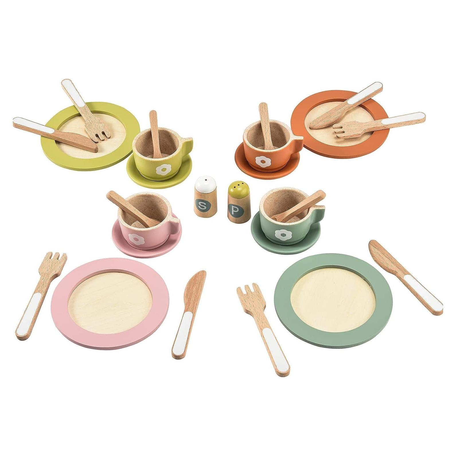 Juego de Cocina de Madera Giant Bean 27 Piezas para Niños