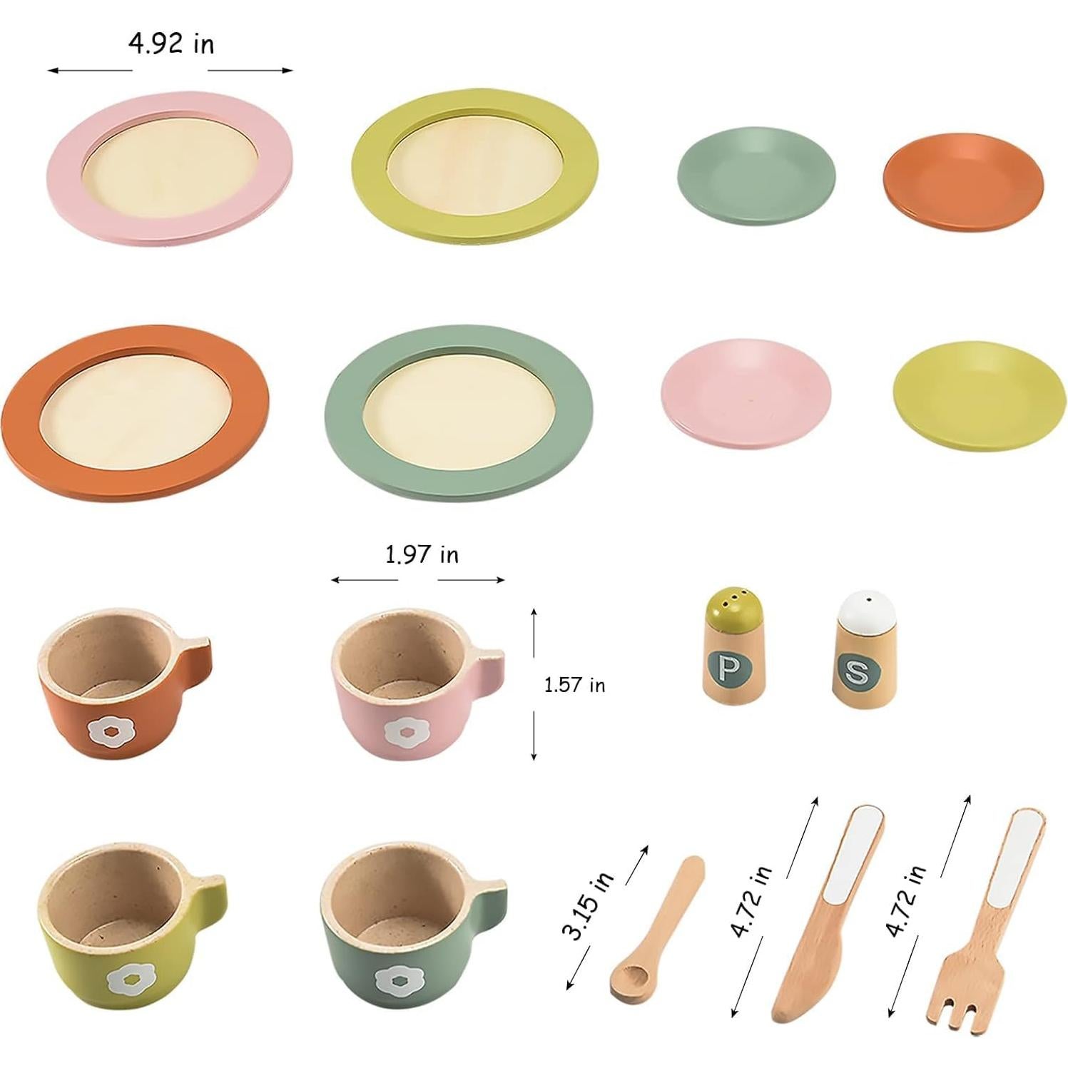 Juego de Cocina de Madera Giant Bean 27 Piezas para Niños
