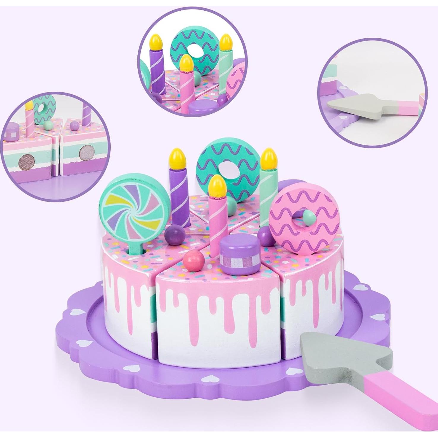 Set de Juguetes de Pastel y Sushi de Madera WoodenEdu para Niños