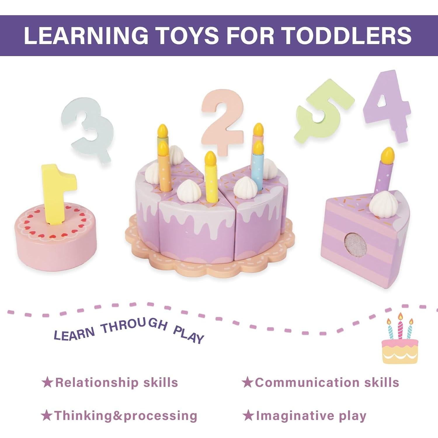 Juego de Sushi y Pastel Falso de Madera WoodenEdu para Niños