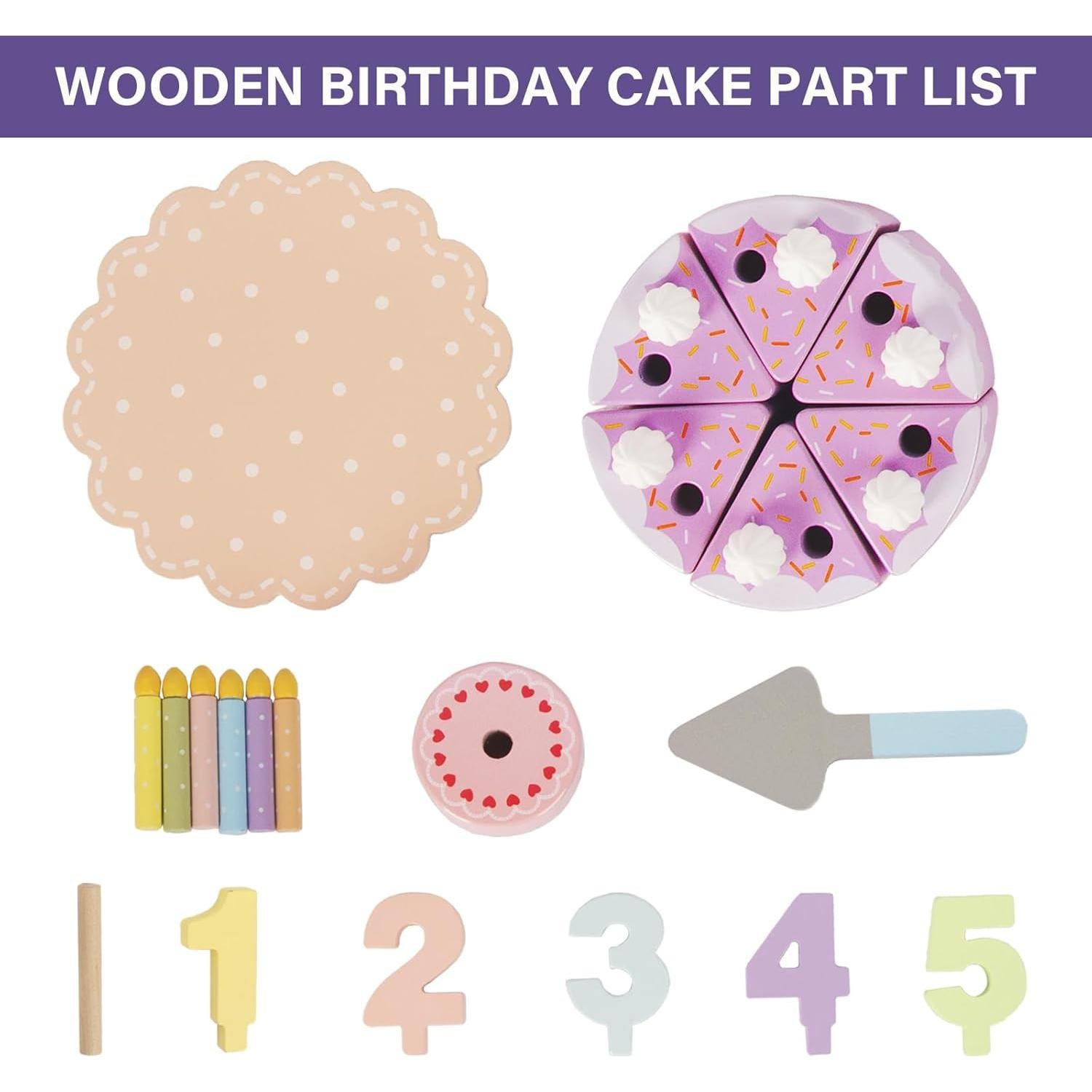 Juego de Sushi y Pastel Falso de Madera WoodenEdu para Niños