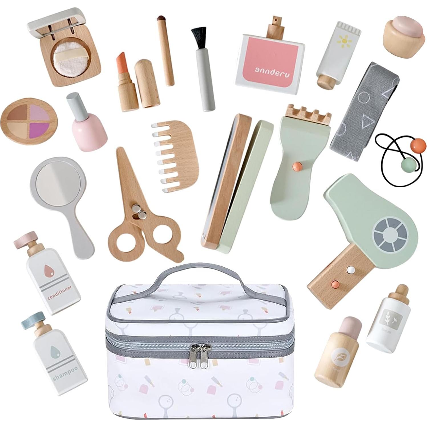 Juego de Maquillaje y Fiesta de Té de Madera Samrtwo