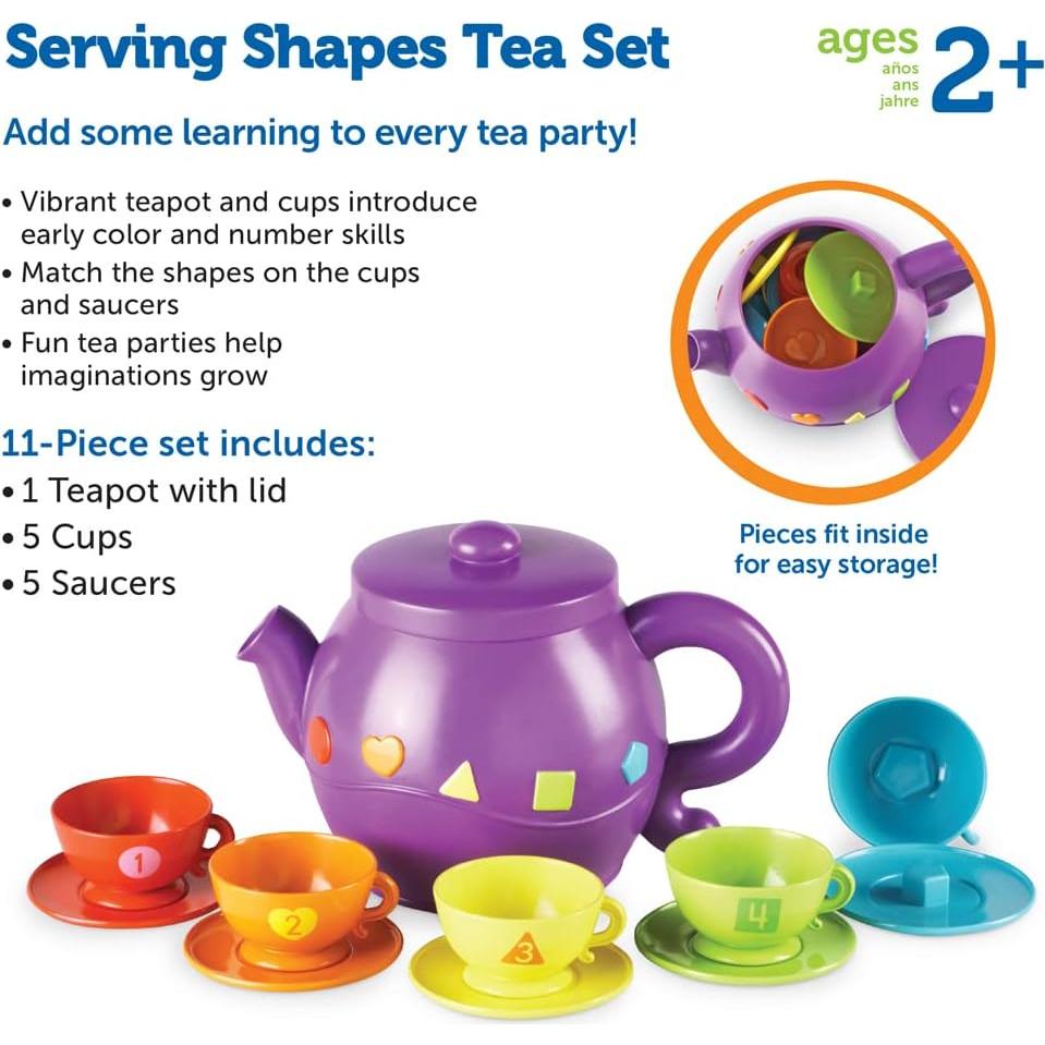Juego de té de formas Learning Resources - 11 piezas para niños 2+