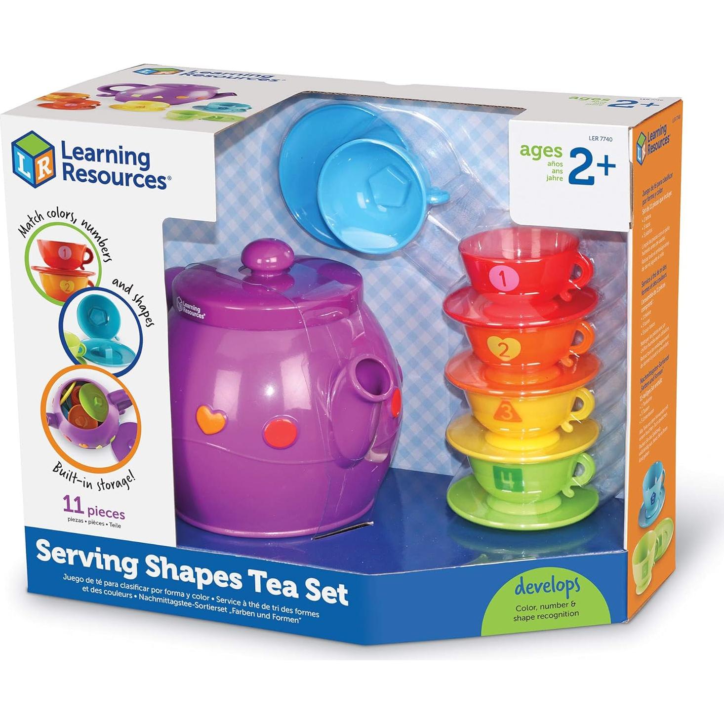 Juego de té de formas Learning Resources - 11 piezas para niños 2+
