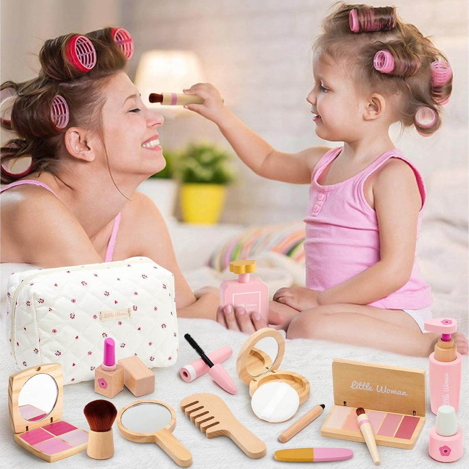 Juego de Maquillaje de Madera Lonico para Niñas 15 Piezas