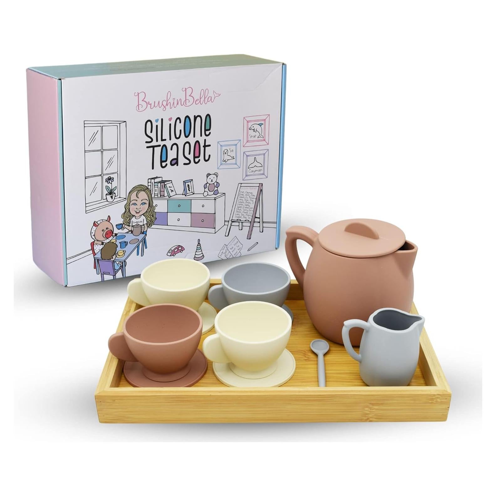 Juego de Té de Silicona BrushinBella 12 Piezas para Niños