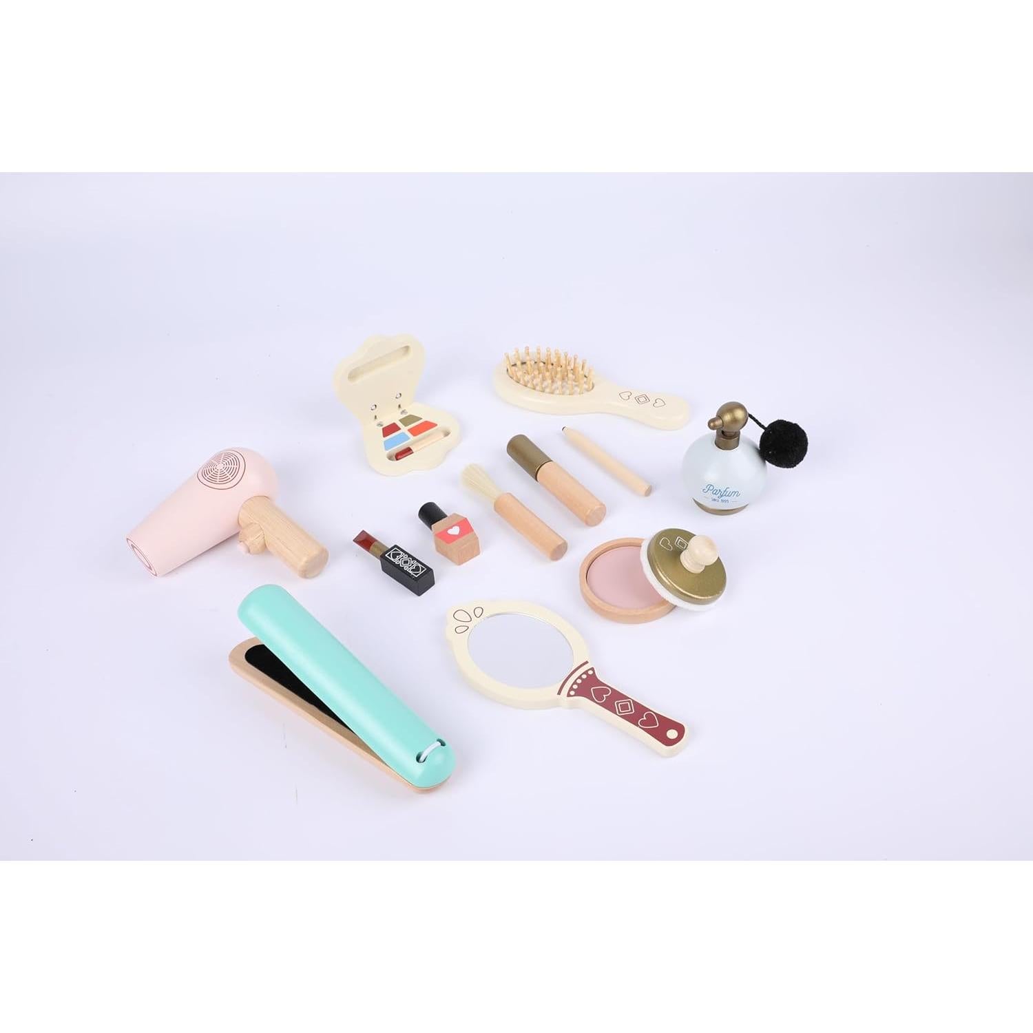 Juego de Maquillaje de Madera EduLand 12 Piezas para Niñas 3+