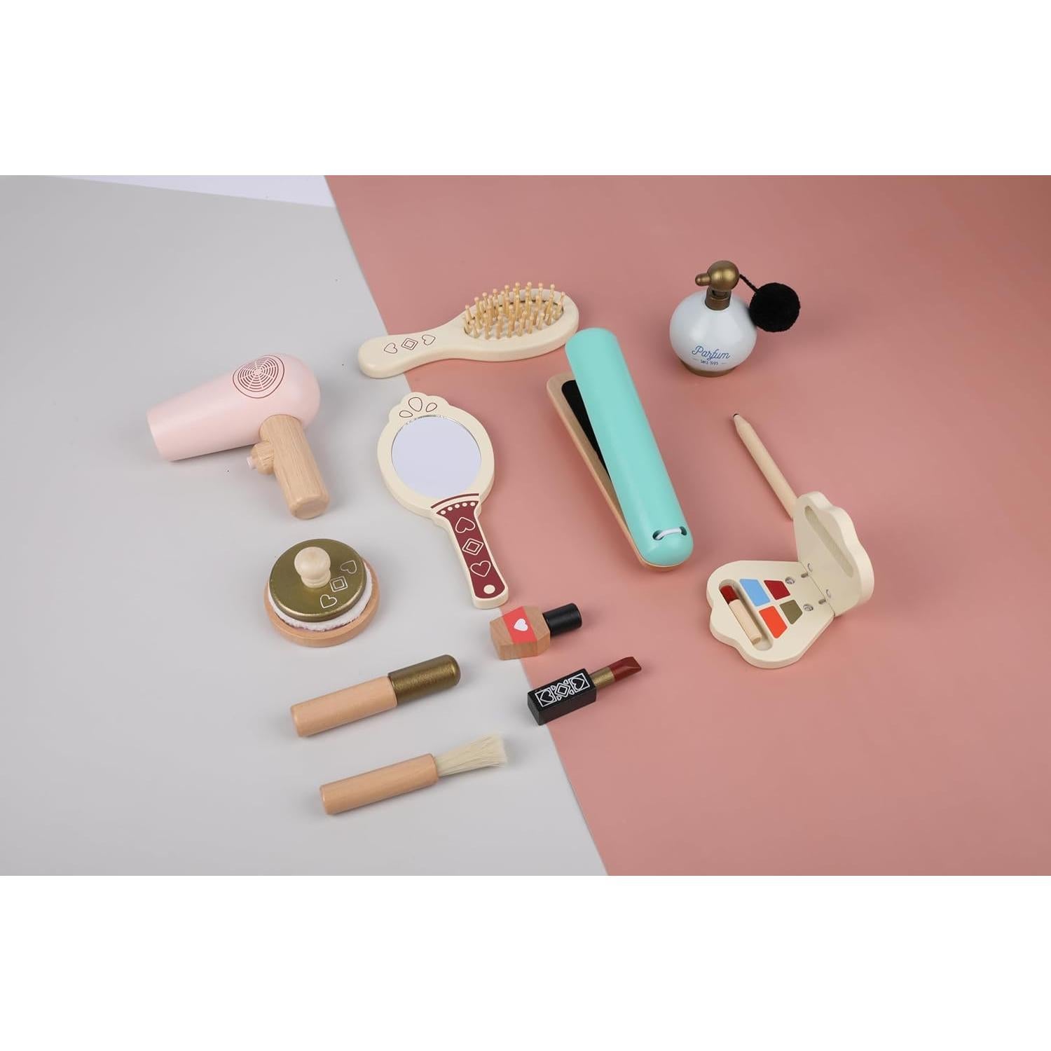 Juego de Maquillaje de Madera EduLand 12 Piezas para Niñas 3+