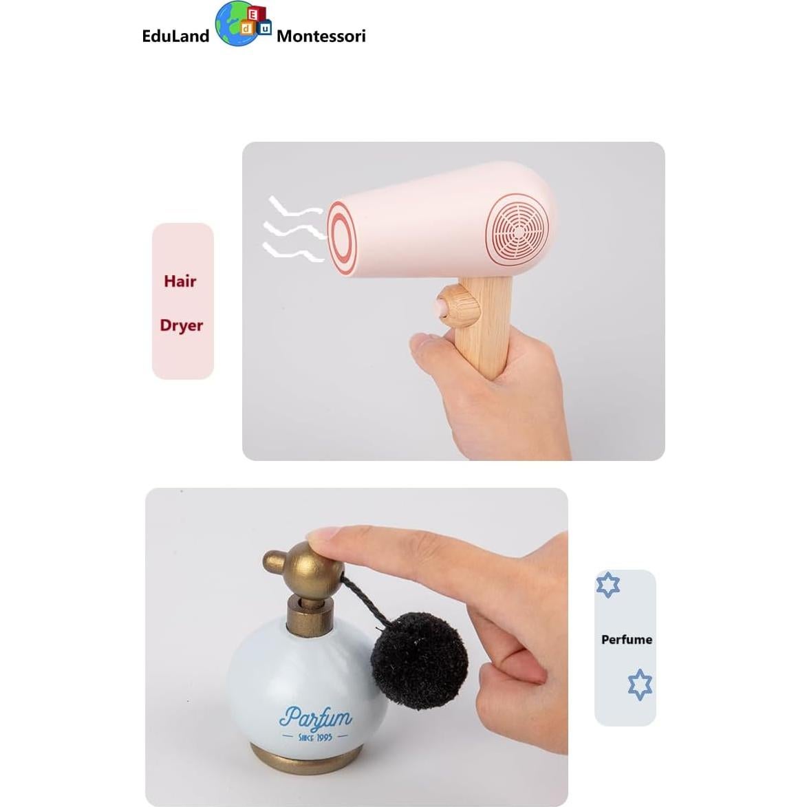 Juego de Maquillaje de Madera EduLand 12 Piezas para Niñas 3+