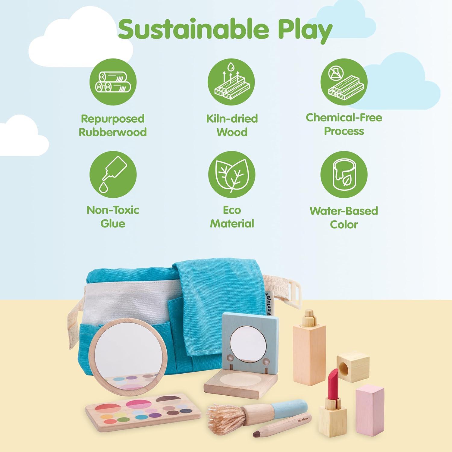 Juego de Maquillaje de Madera PlanToys para Niños 8 Piezas