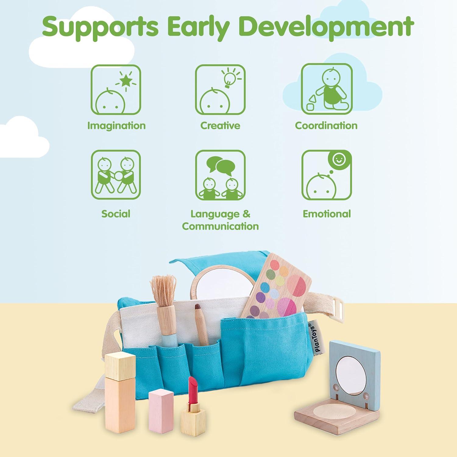 Juego de Maquillaje de Madera PlanToys para Niños 8 Piezas