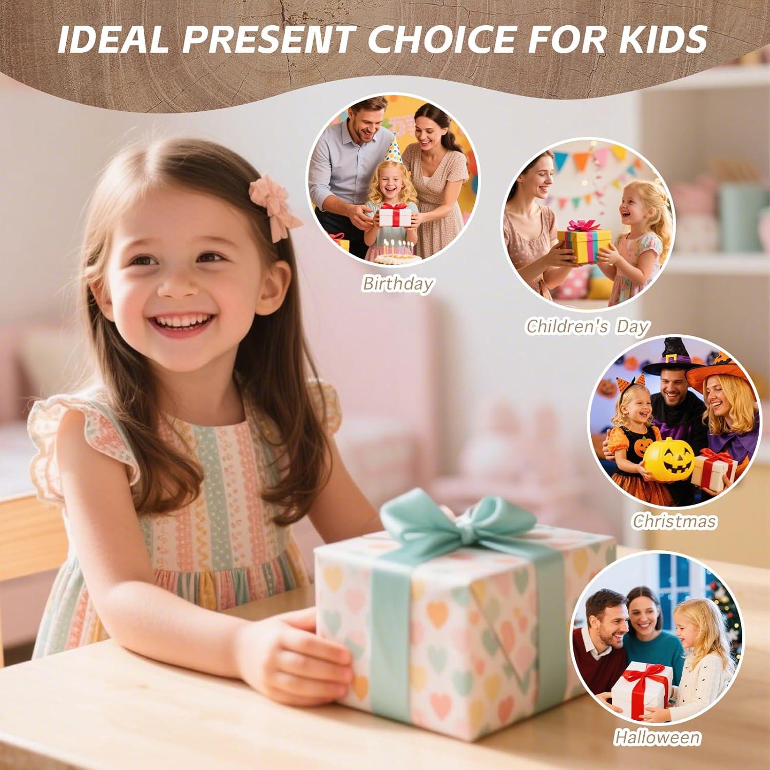 Juego de Maquillaje de Madera Kienvy 11 Piezas para Niñas