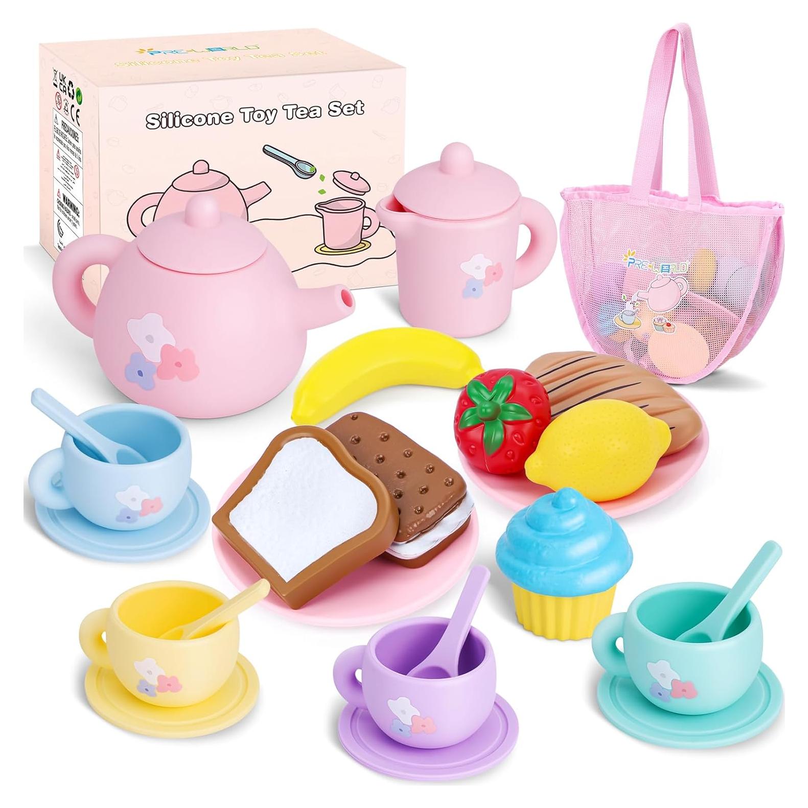 Juego de Té de Silicona PRE-WORLD 27 Piezas para Niños