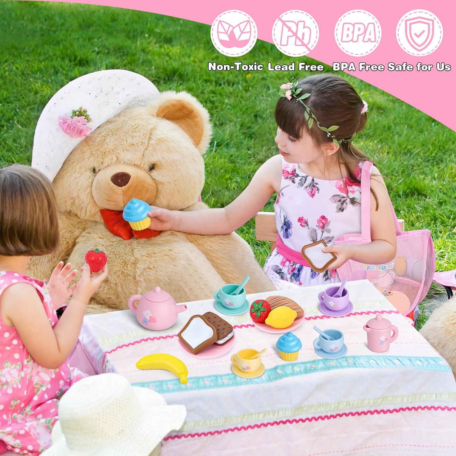 Juego de Té de Silicona PRE-WORLD 27 Piezas para Niños