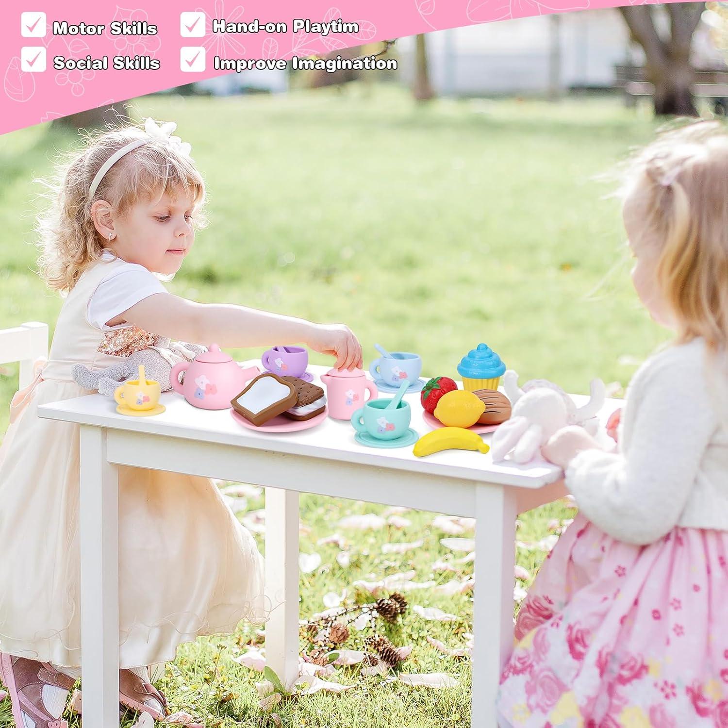 Juego de Té de Silicona PRE-WORLD 27 Piezas para Niños