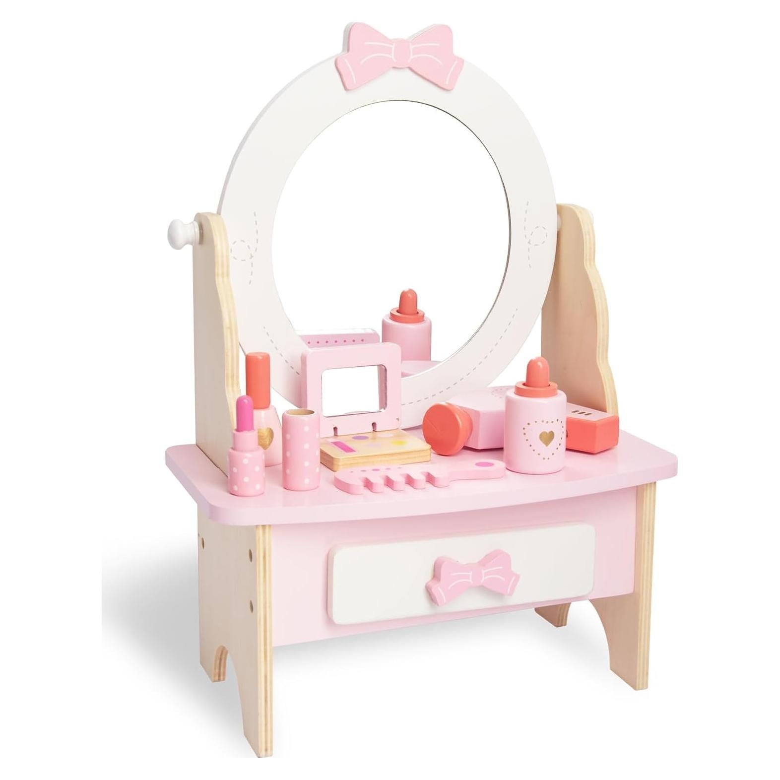 Conjunto de Tocador de Madera para Niñas Woodenfun 16x30x41.5cm