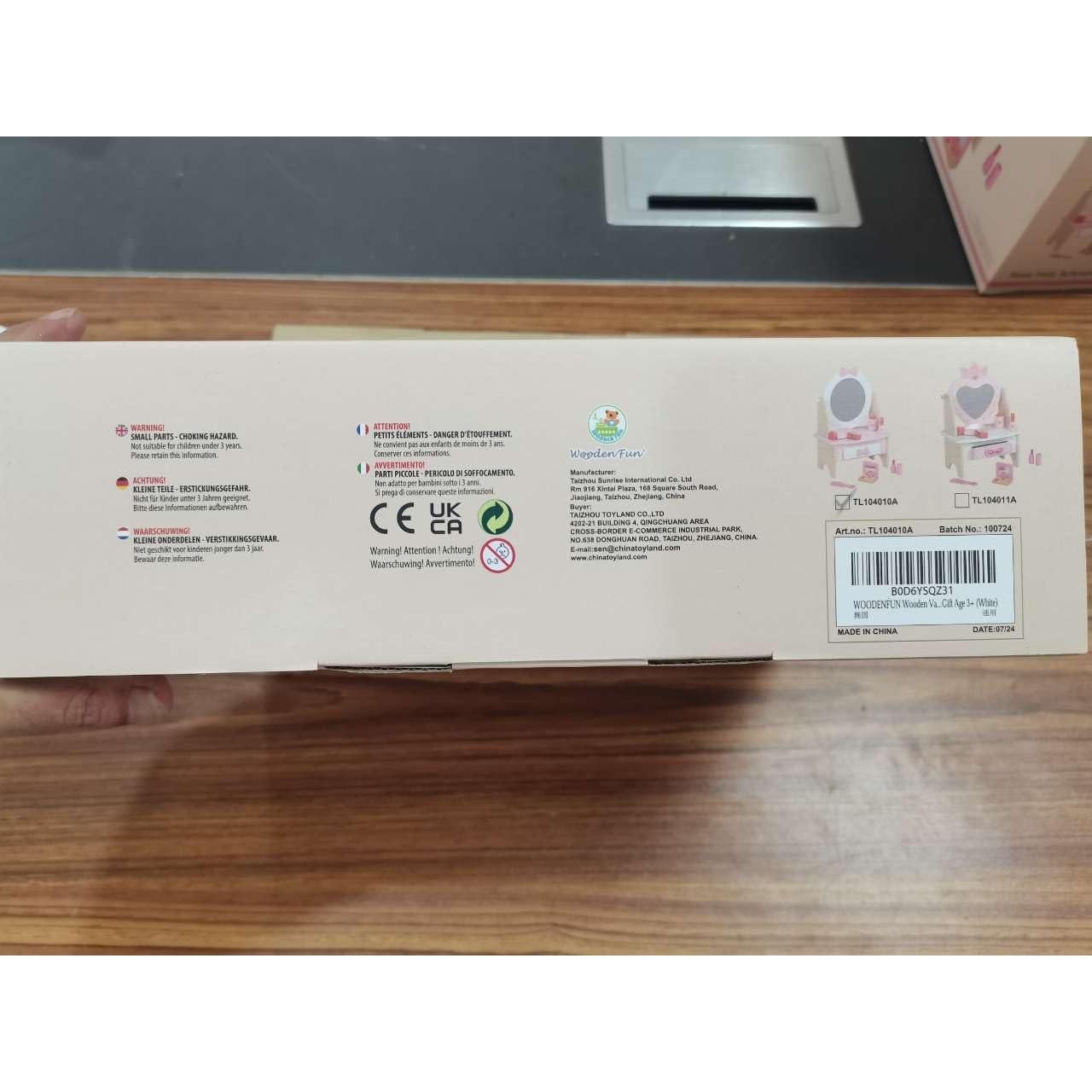 Conjunto de Tocador de Madera para Niñas Woodenfun 16x30x41.5cm