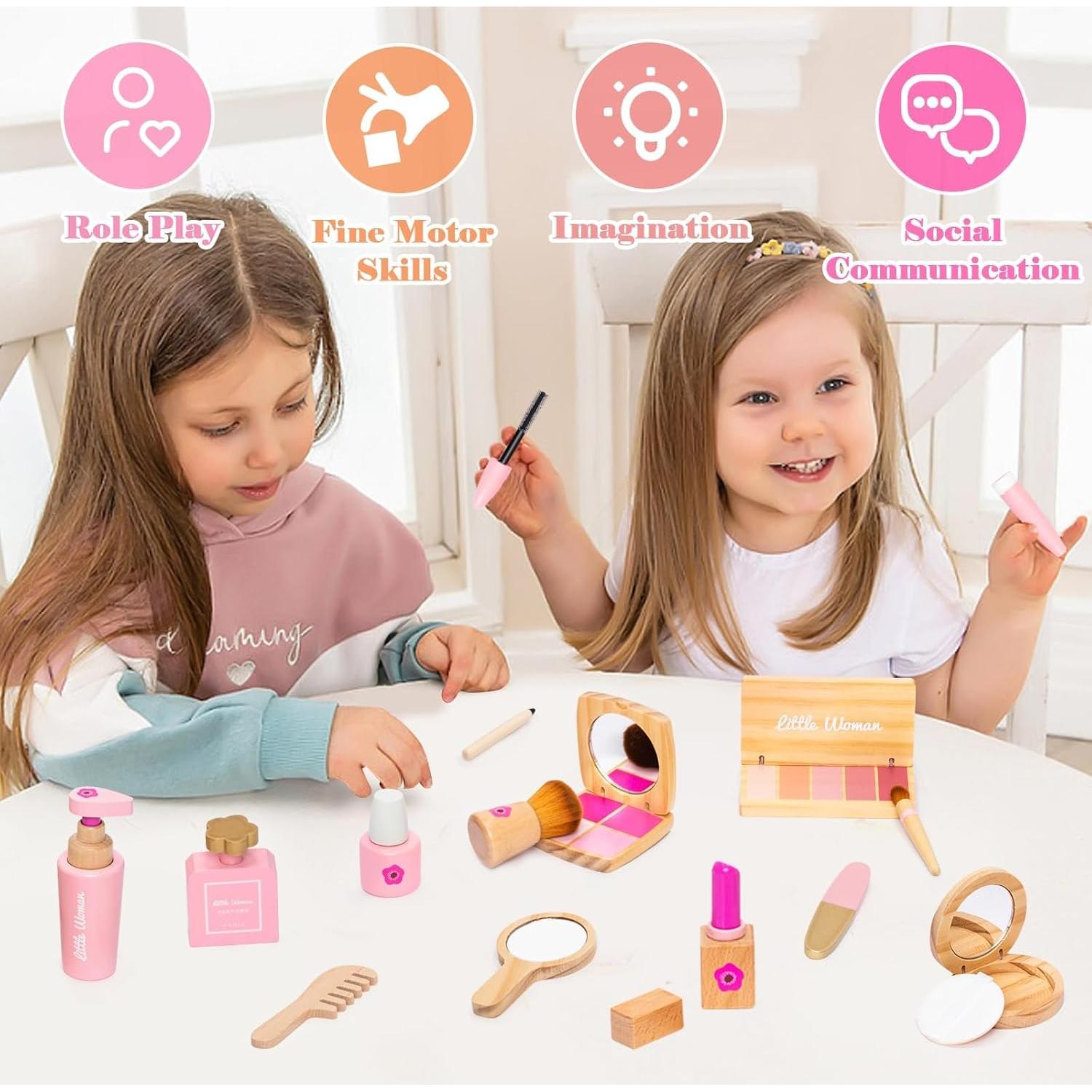 Juego de Maquillaje de Madera Twood 15 Piezas para Niñas