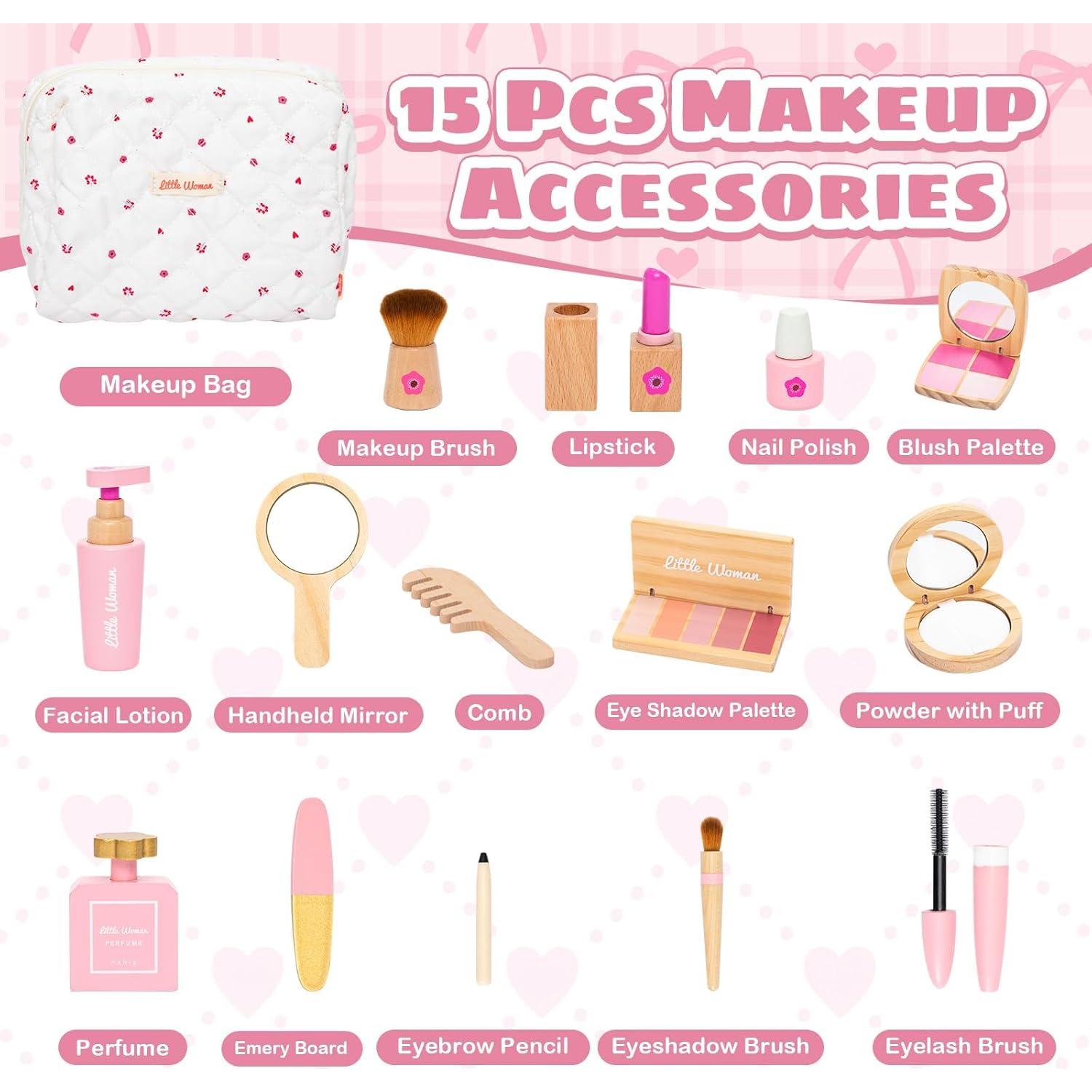 Juego de Maquillaje de Madera Twood 15 Piezas para Niñas