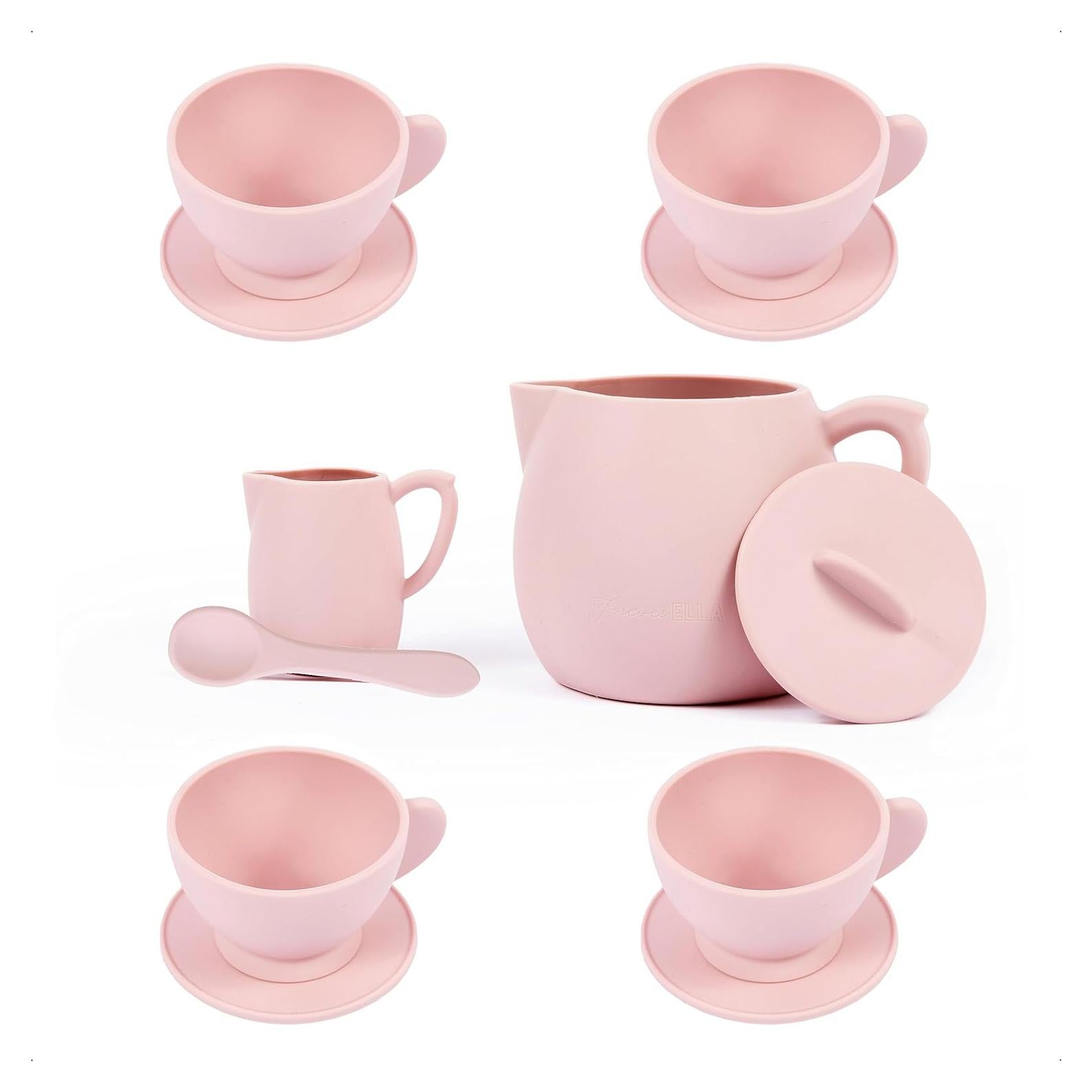 Juego de Té de Silicona Rosa 12 Piezas ForeverElla - Ecológico